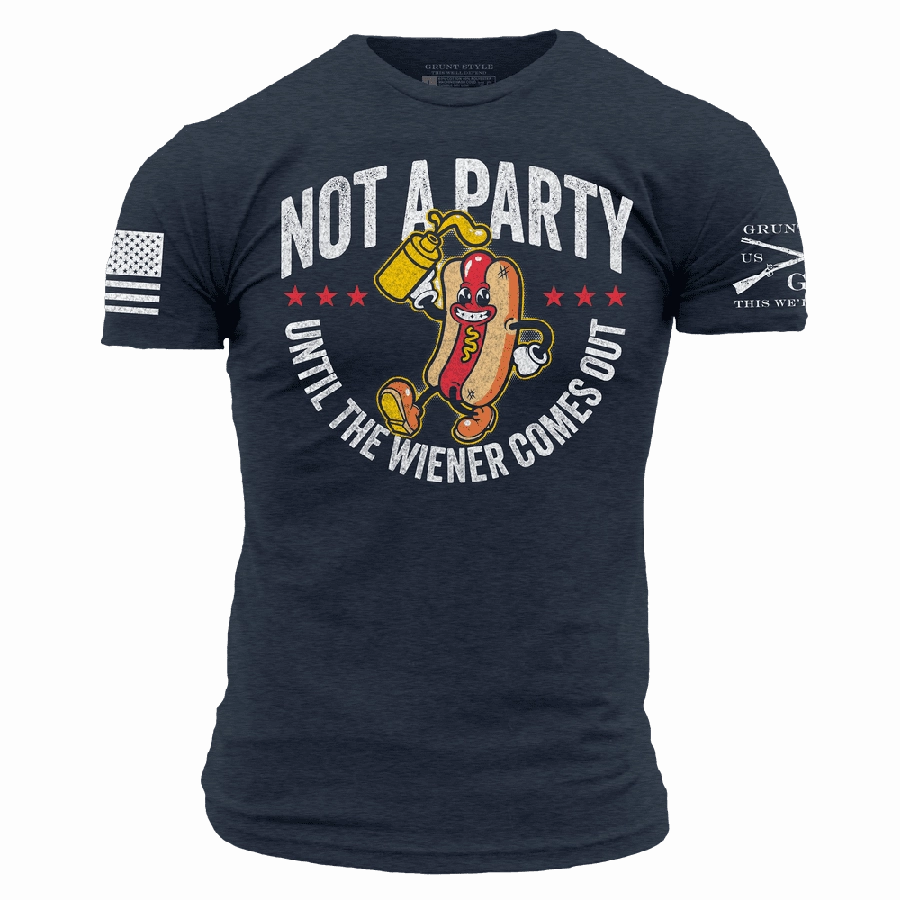 Wiener Party T-Shirt - Midnight Navy Plus size clothing