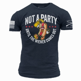Fresh Vibes Loose Fit Wiener Party T-Shirt - Midnight Navy