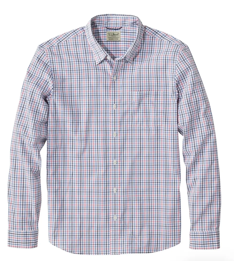 Checkered Look Fashionable Pick Comfort Stretch Performance Shirt Long Sleeve Slightly Fitted Plaid Men's Regular