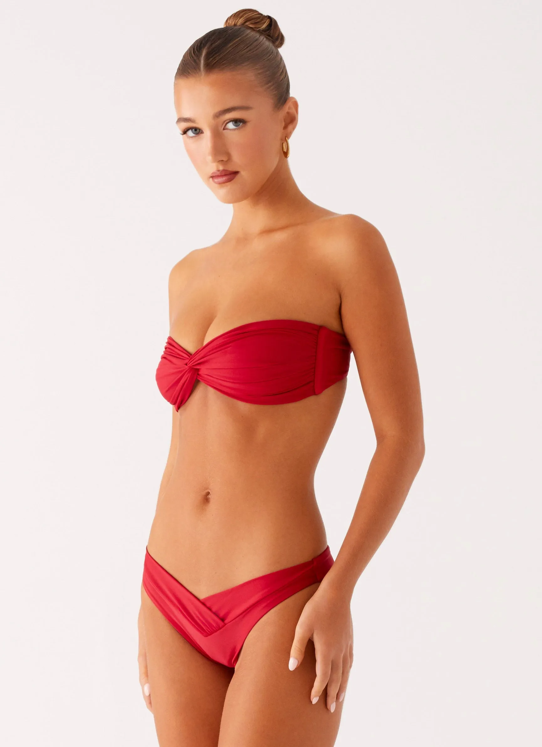 Anti fog coating Beach Style Delta Bikini Bottoms - Deep Red