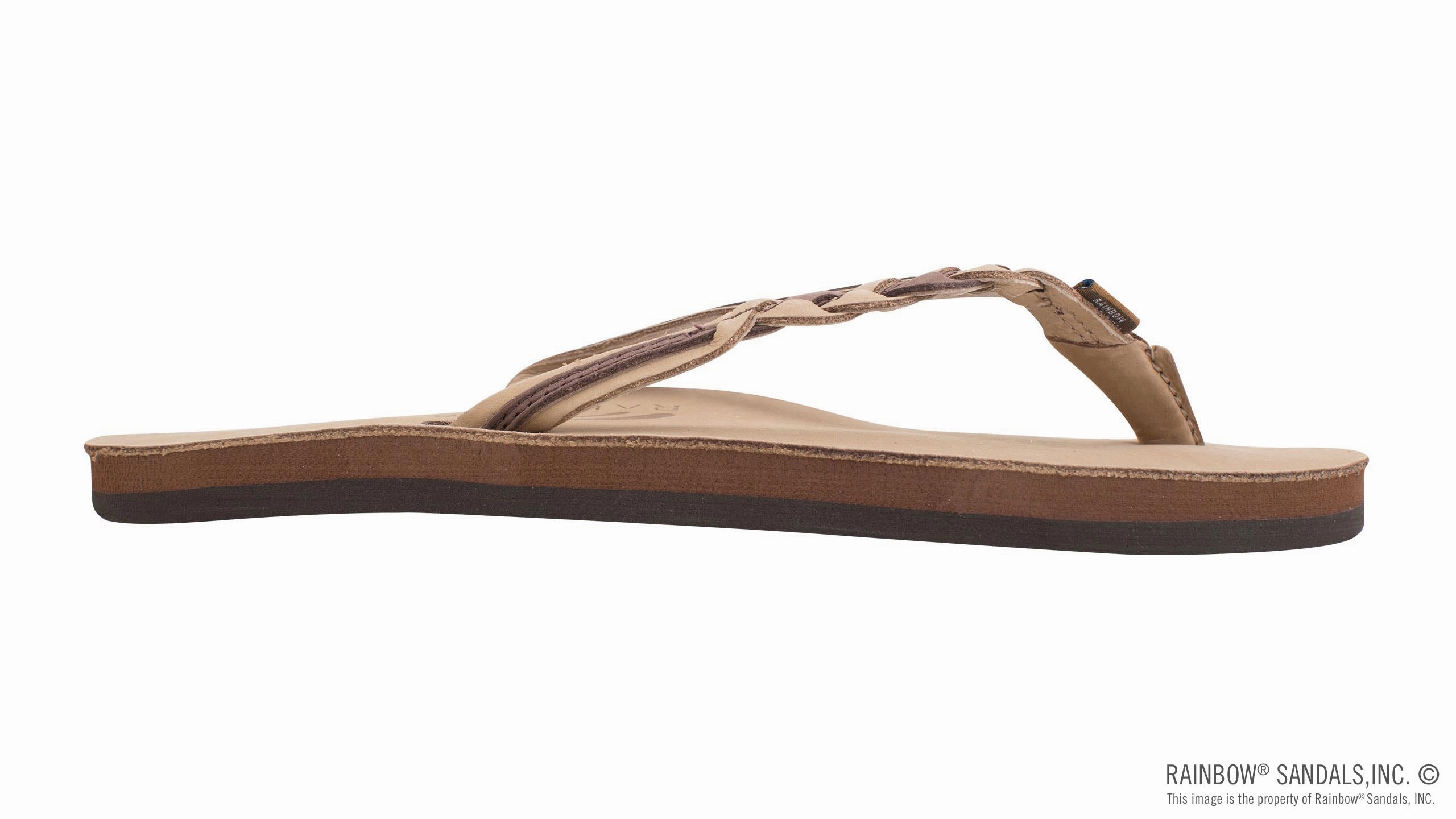 All Gender Secure fastening Rainbow Sandals Flirty Braidy - Single Layer Premier Leather 1/2" Narrow Strap with Braid