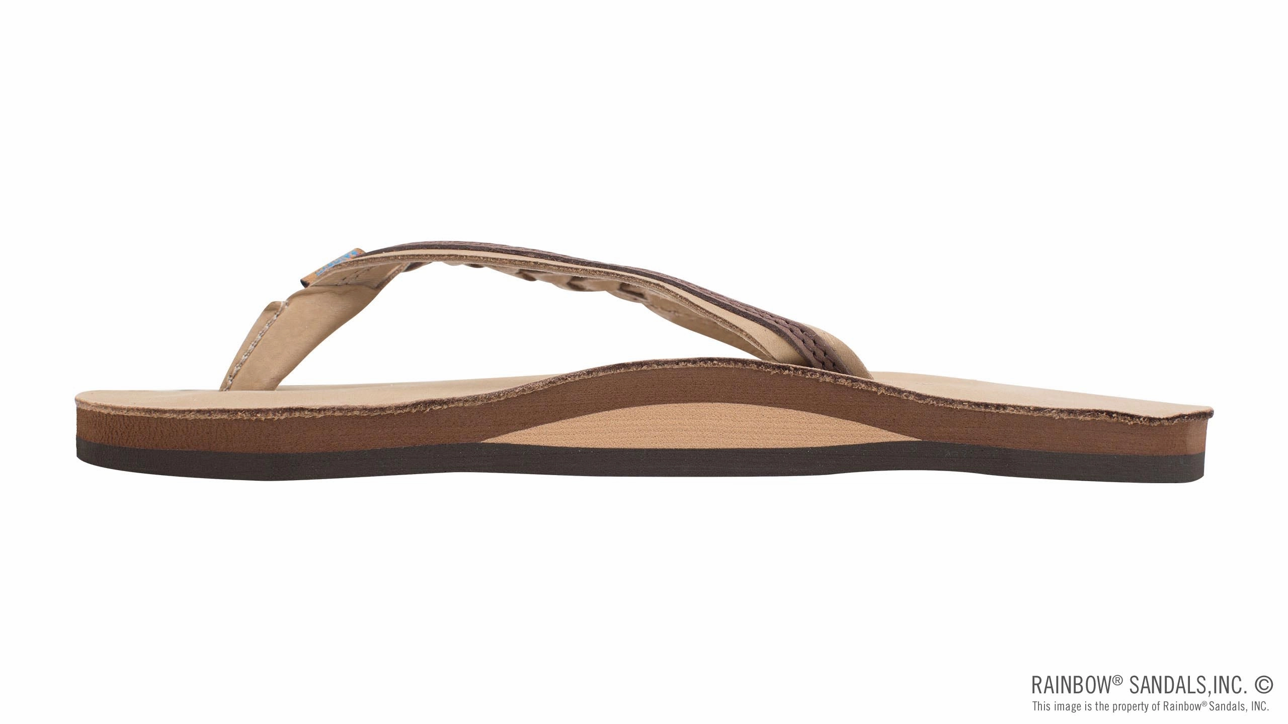 Travel-Ready Shoes Rainbow Sandals Flirty Braidy - Single Layer Premier Leather 1/2" Narrow Strap with Braid