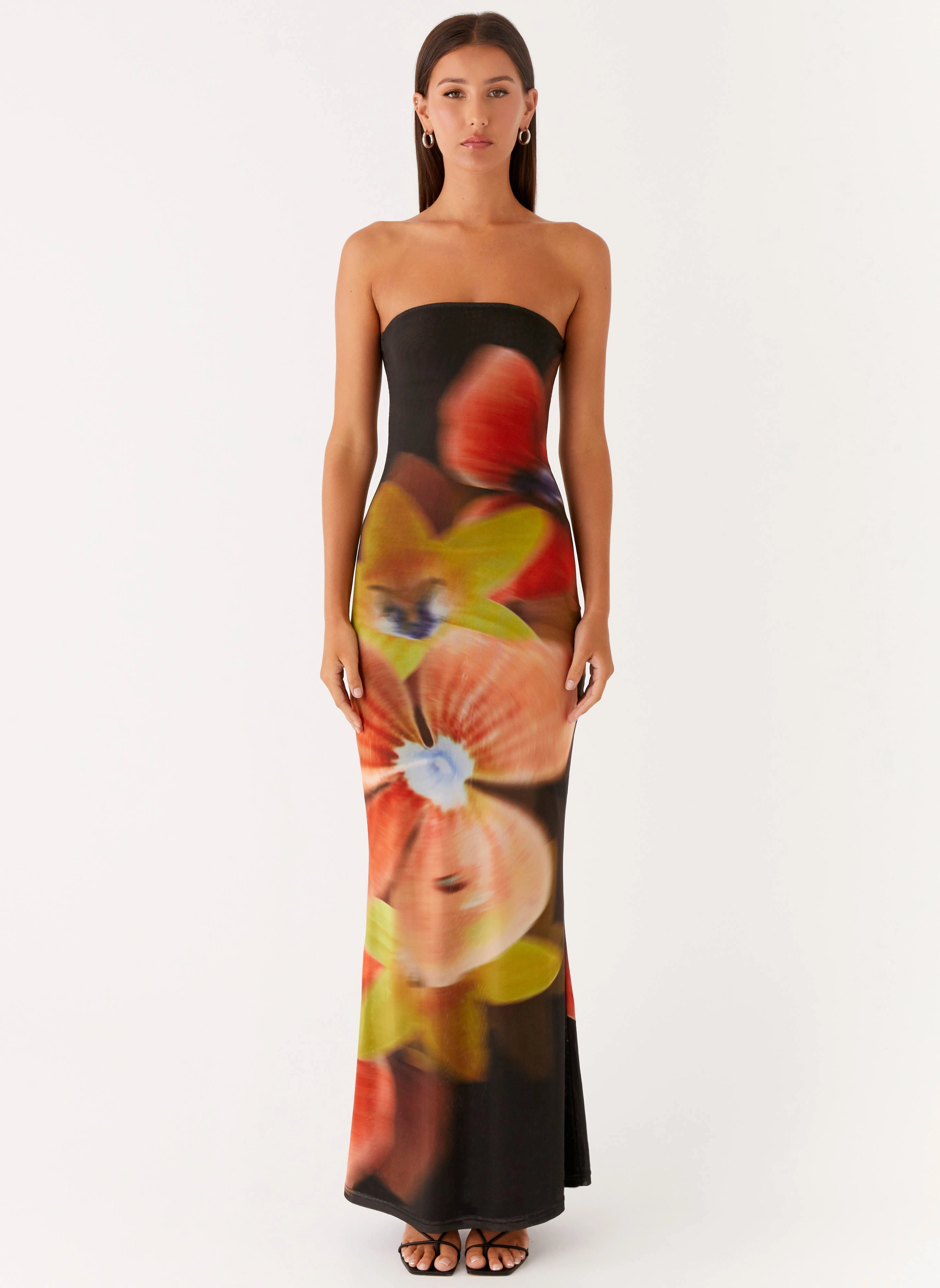 Jorja Maxi Dress - Moody Floral Draped Layer Lawn Soft