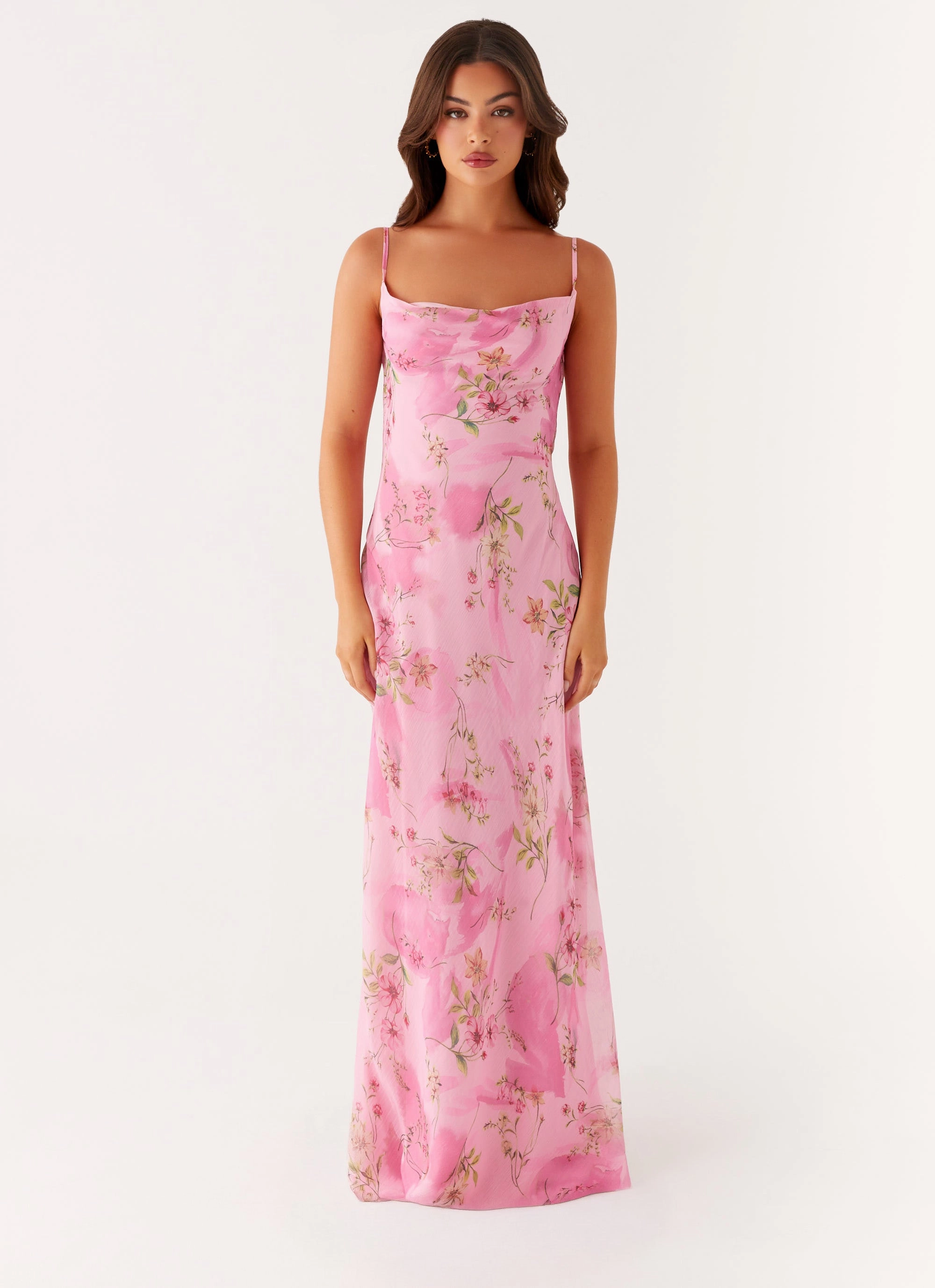 Confident Touch Clean Outfit Orlando Maxi Dress - Pink Floral Print