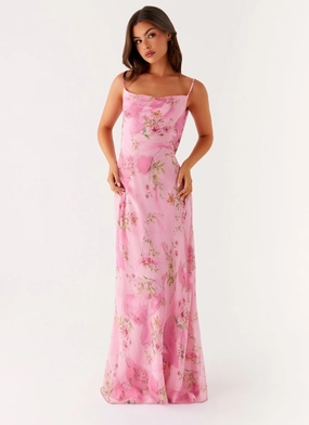 Chic Rhythm Orlando Maxi Dress - Pink Floral Print