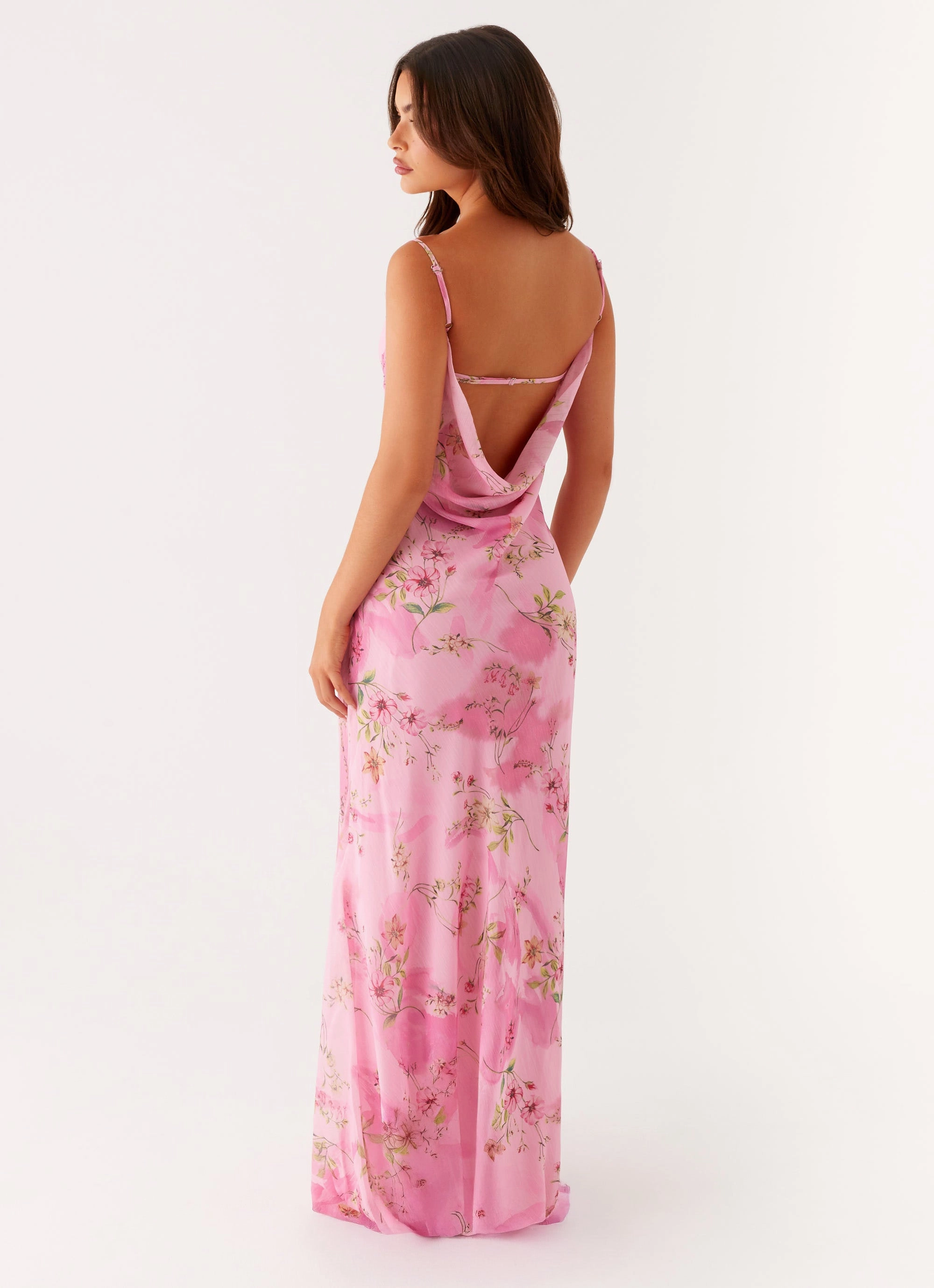 Festival Mood Movement Ready Orlando Maxi Dress - Pink Floral Print