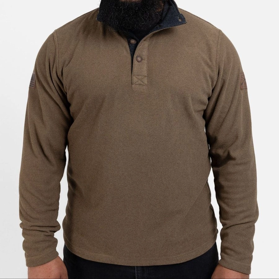 Fleece Henley - Brown Pet Friendly