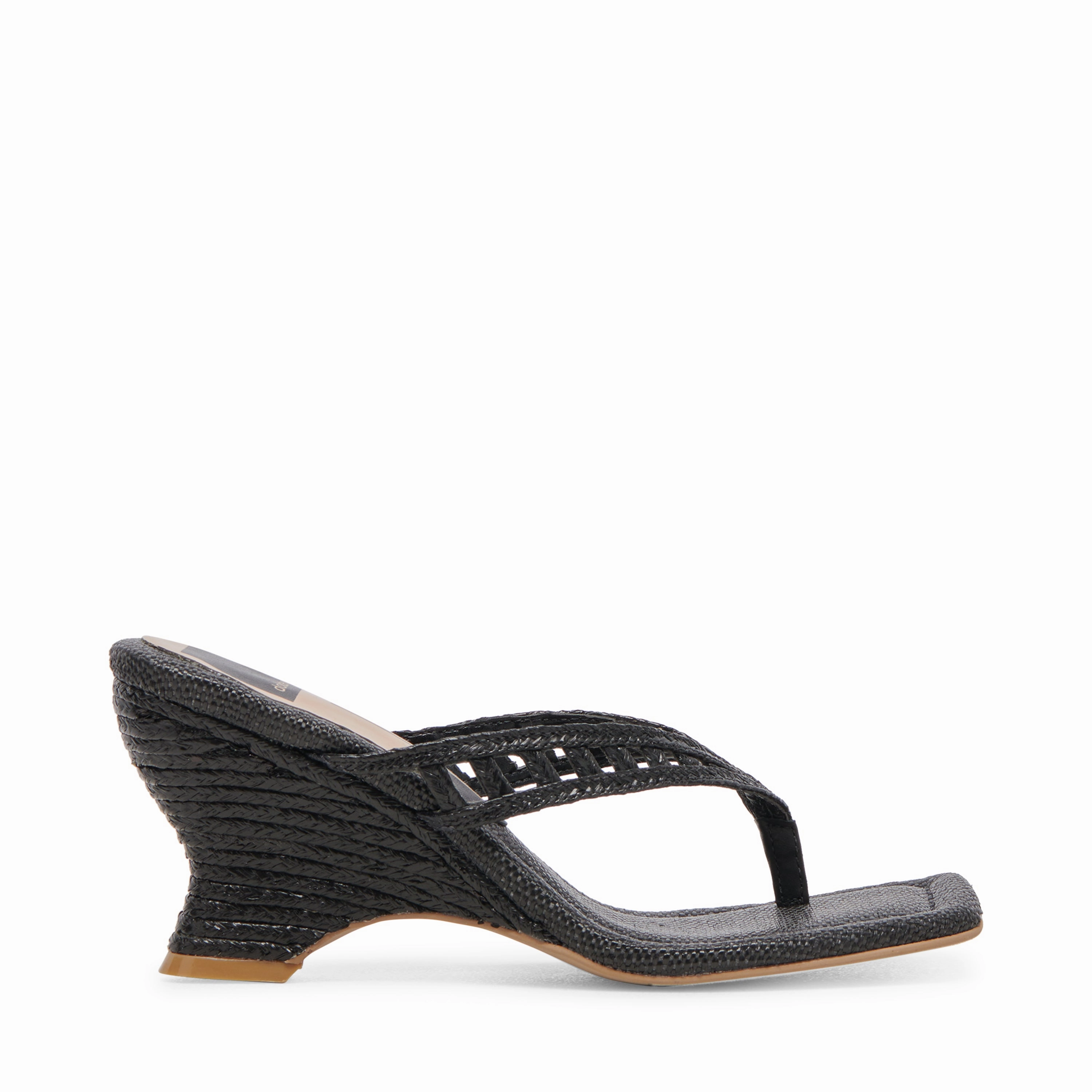 synthetic leather Stylish Look Nullah Wedges - Onyx Raffia