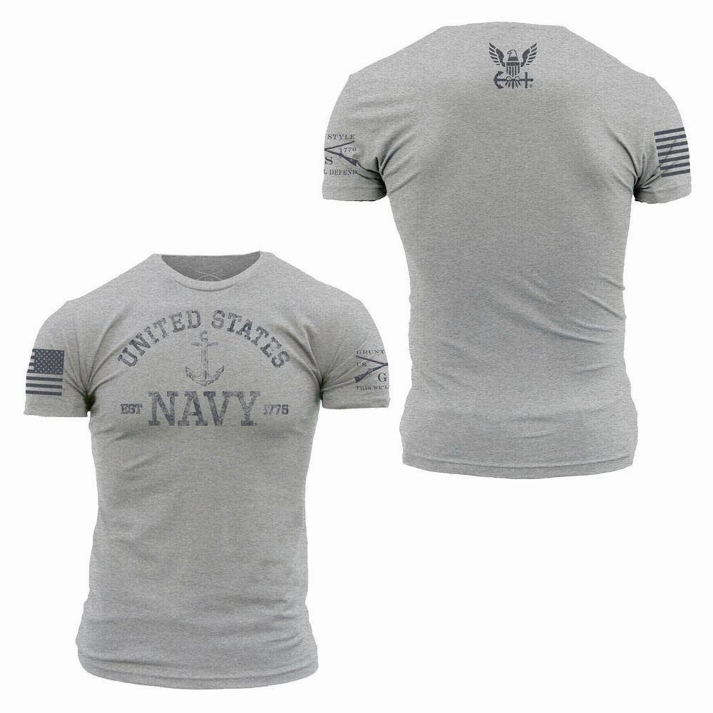 Loose fitting comfort USN - Est. 1775 2.0 T-Shirt - Athletic Heather