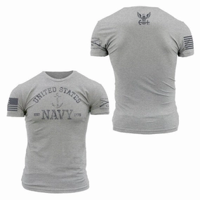 Summer Casual Breathable mesh lining USN - Est. 1775 2.0 T-Shirt - Athletic Heather