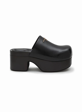 Women's Zoe 85 Mm Leather Platform Clog In Black Functional Design