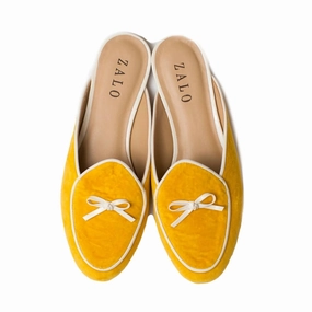 Women's Bow Mule In Saffron Soft Material Day Comfort