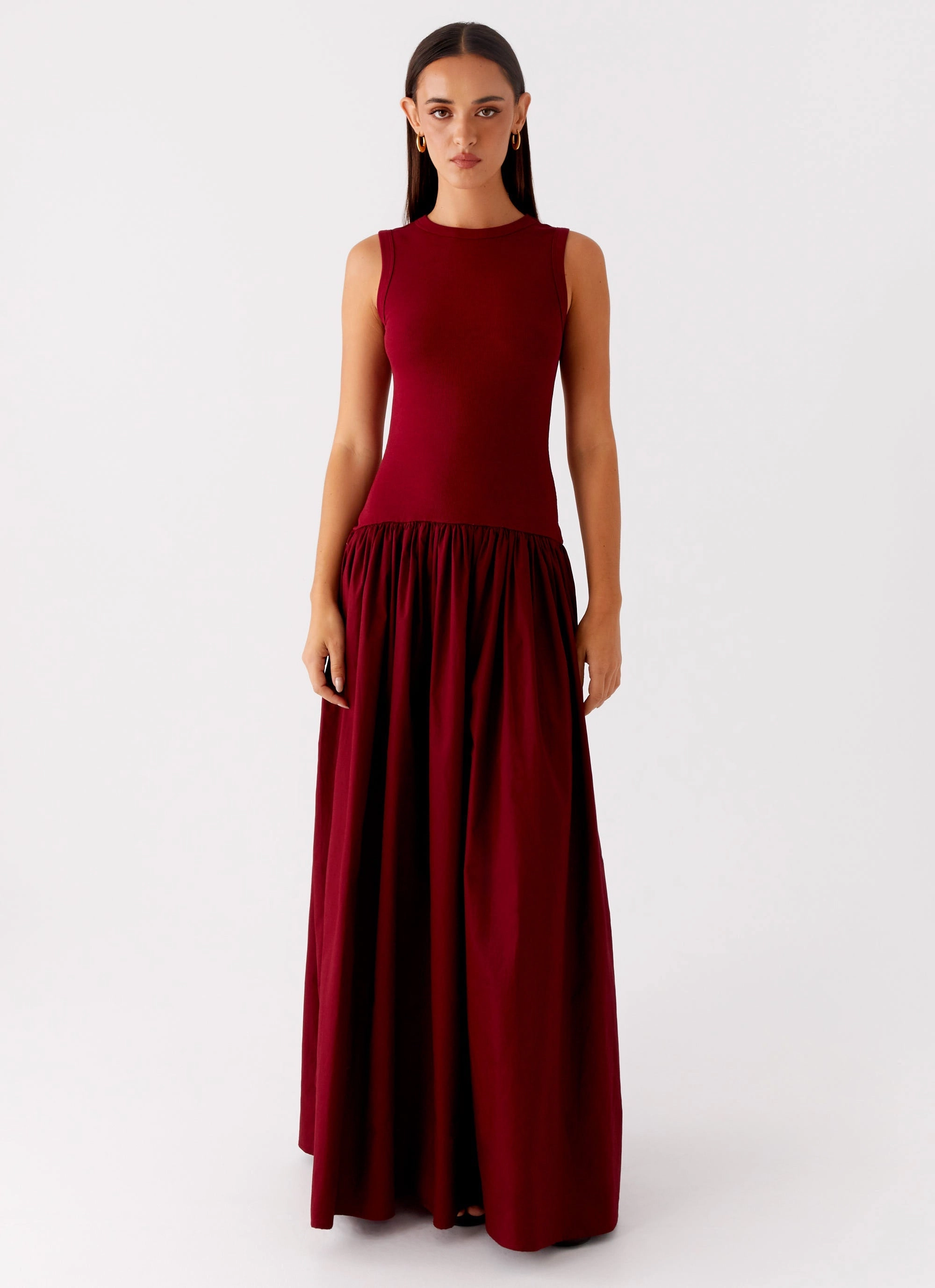 Shivani Maxi Dress - Maroon Nordic Calm Chic Mom