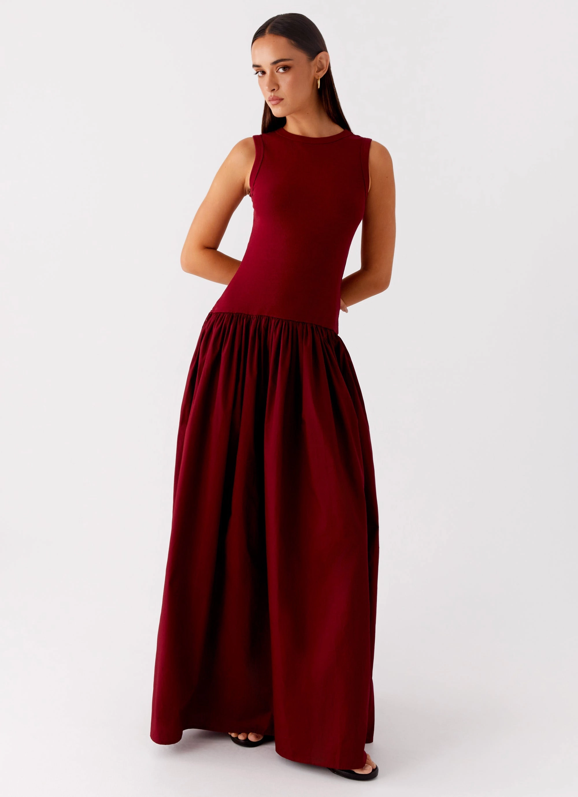 Shivani Maxi Dress - Maroon Event Perfect