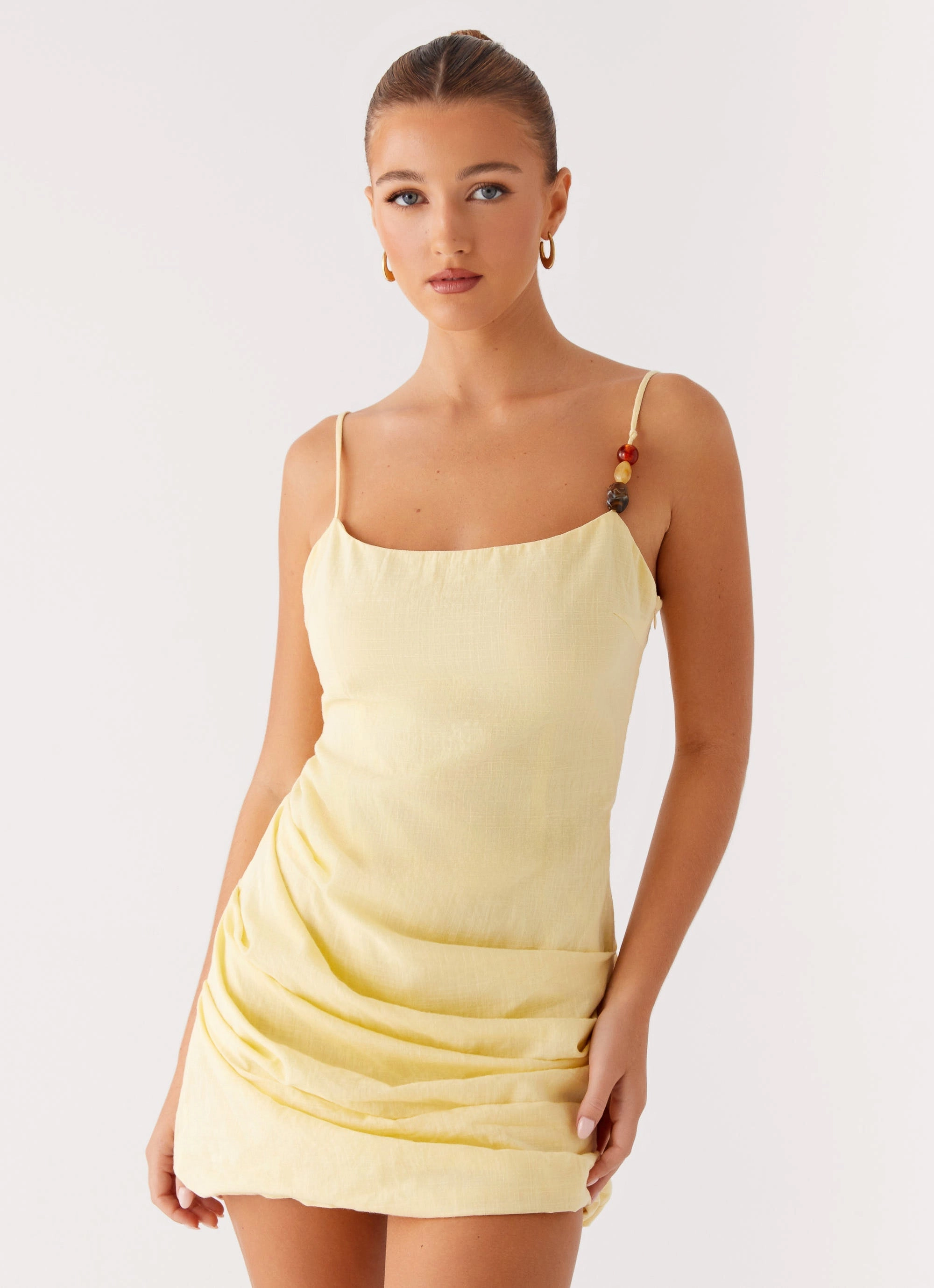 Adella Mini Dress - Yellow Guest Glam