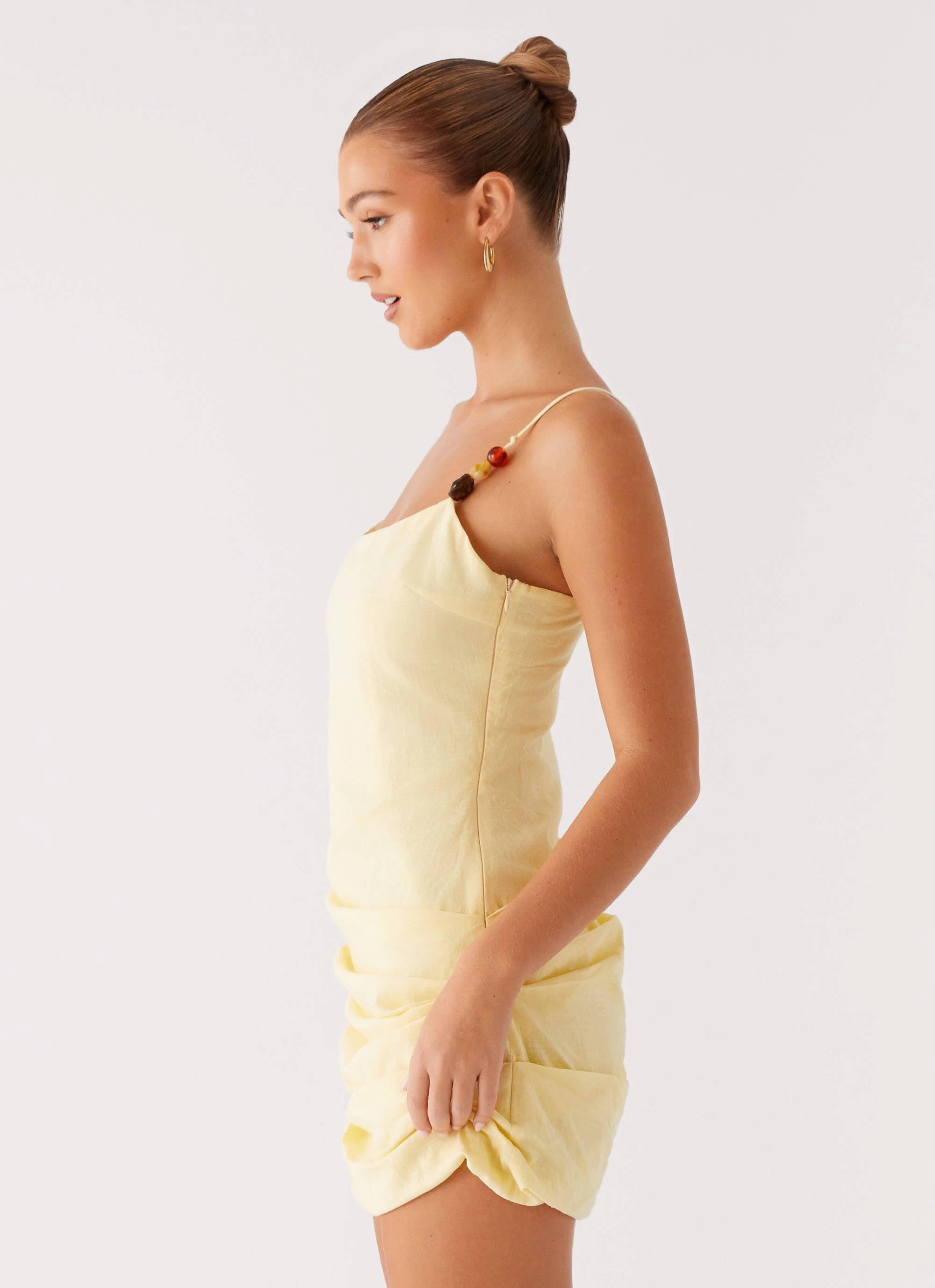 Adella Mini Dress - Yellow Work Vibe Festival Mood
