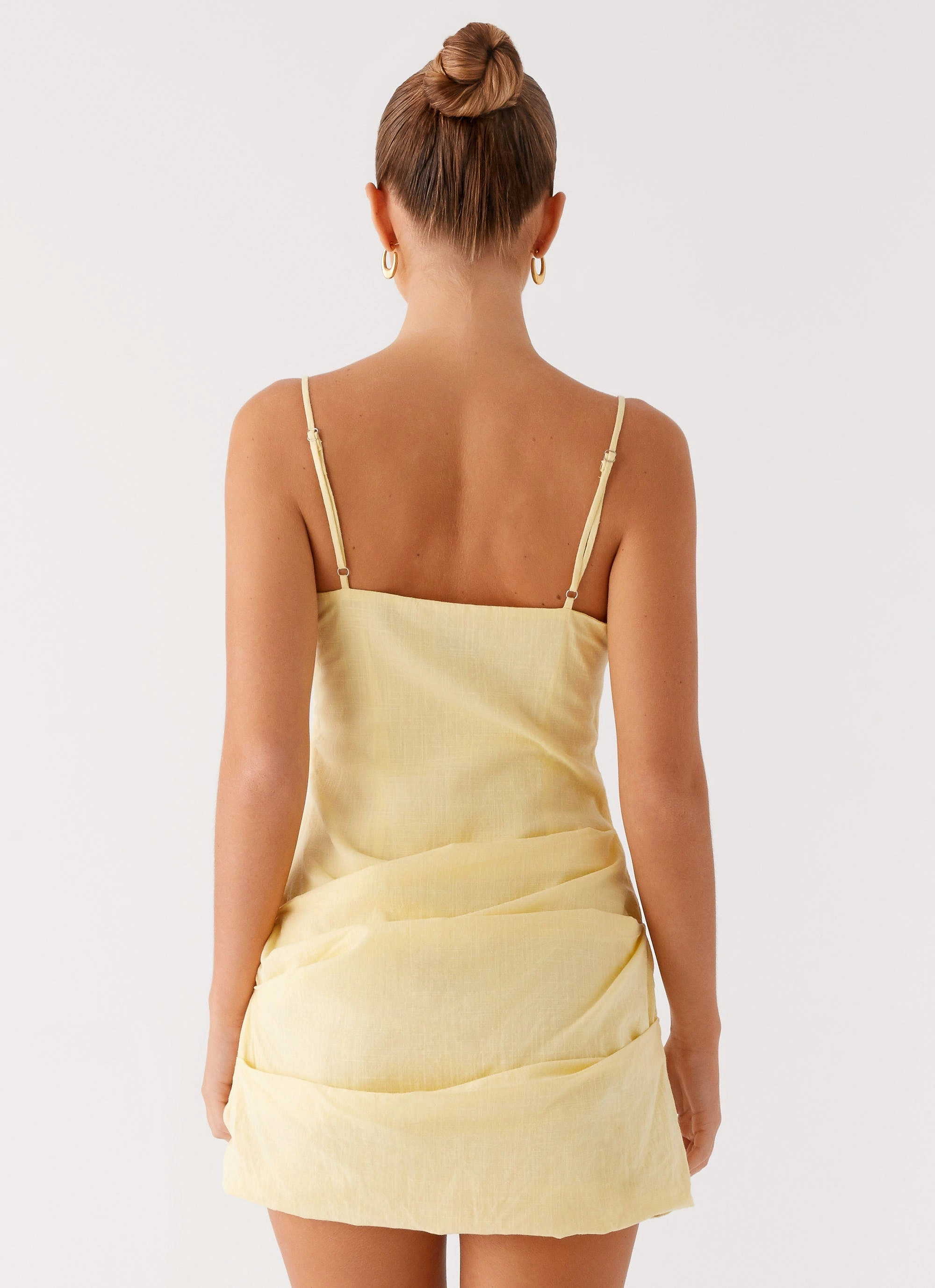 Adella Mini Dress - Yellow Invisible-Zip
