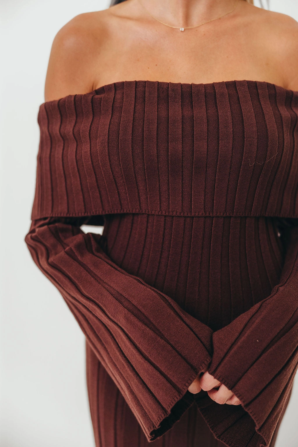 Evella Maxi Dress in Brown - Bump Friendly New Mood