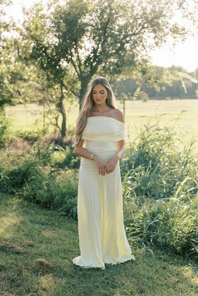 Halo Maxi Dress in Buttercream Slim Silhouette