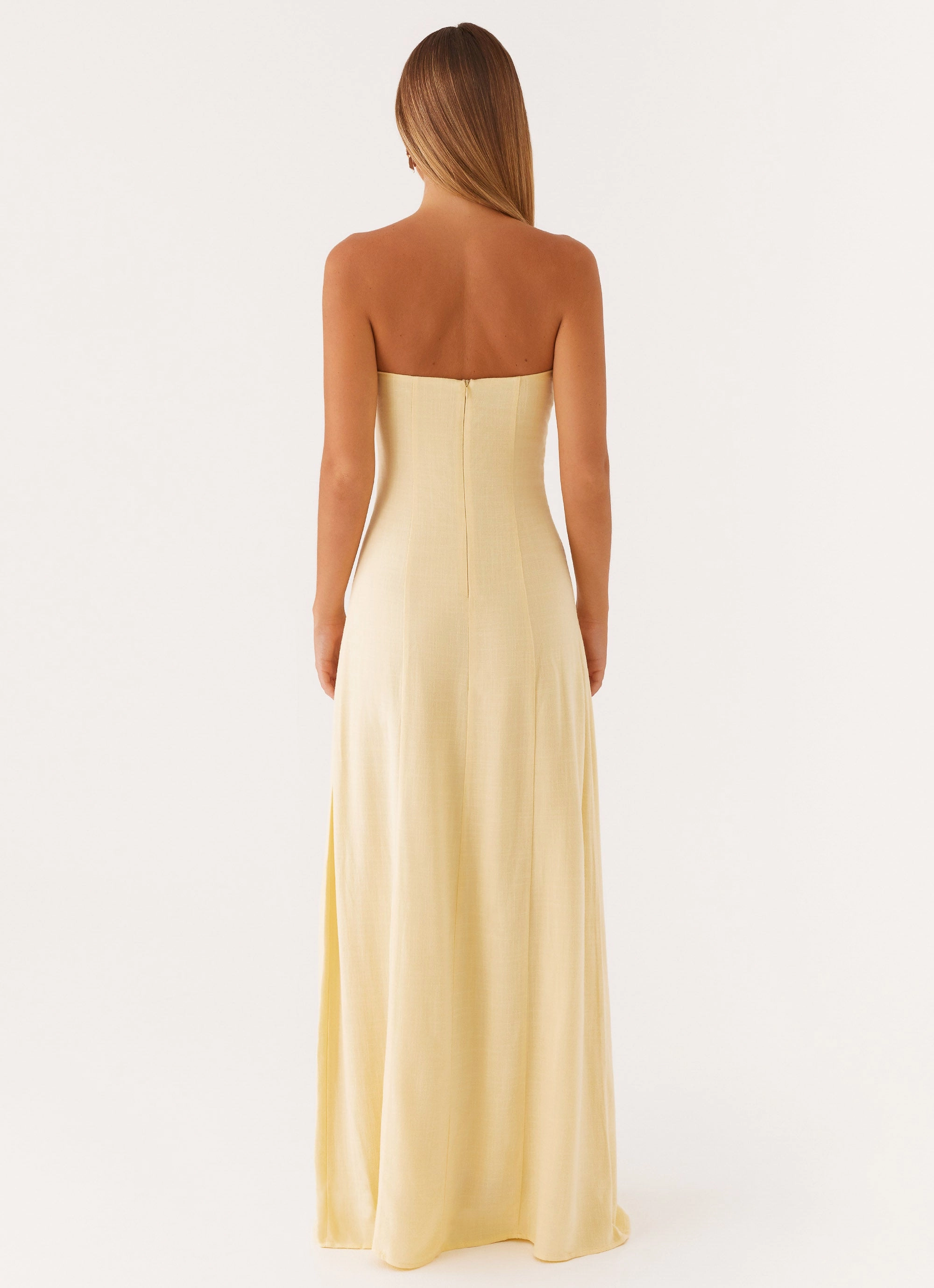 Date Nightwear Chic Style Wear Tayla Linen Maxi Dress - Yellow