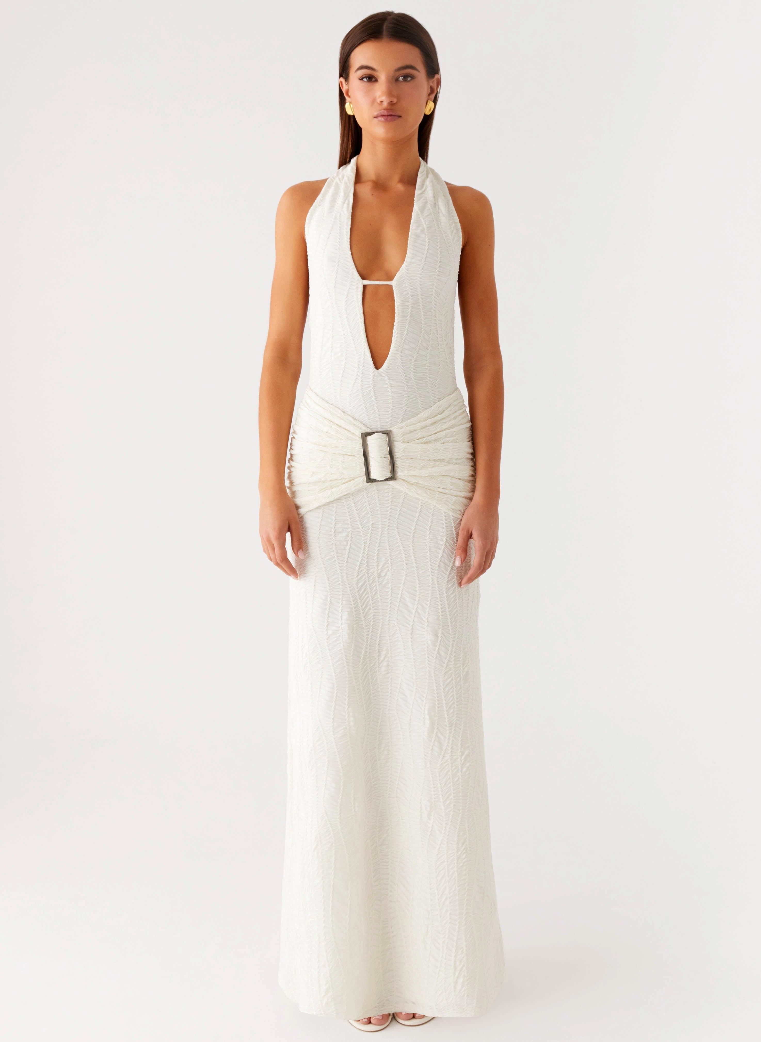 Smoke Ivy Maxi Dress - White Easy Pick Style Blend