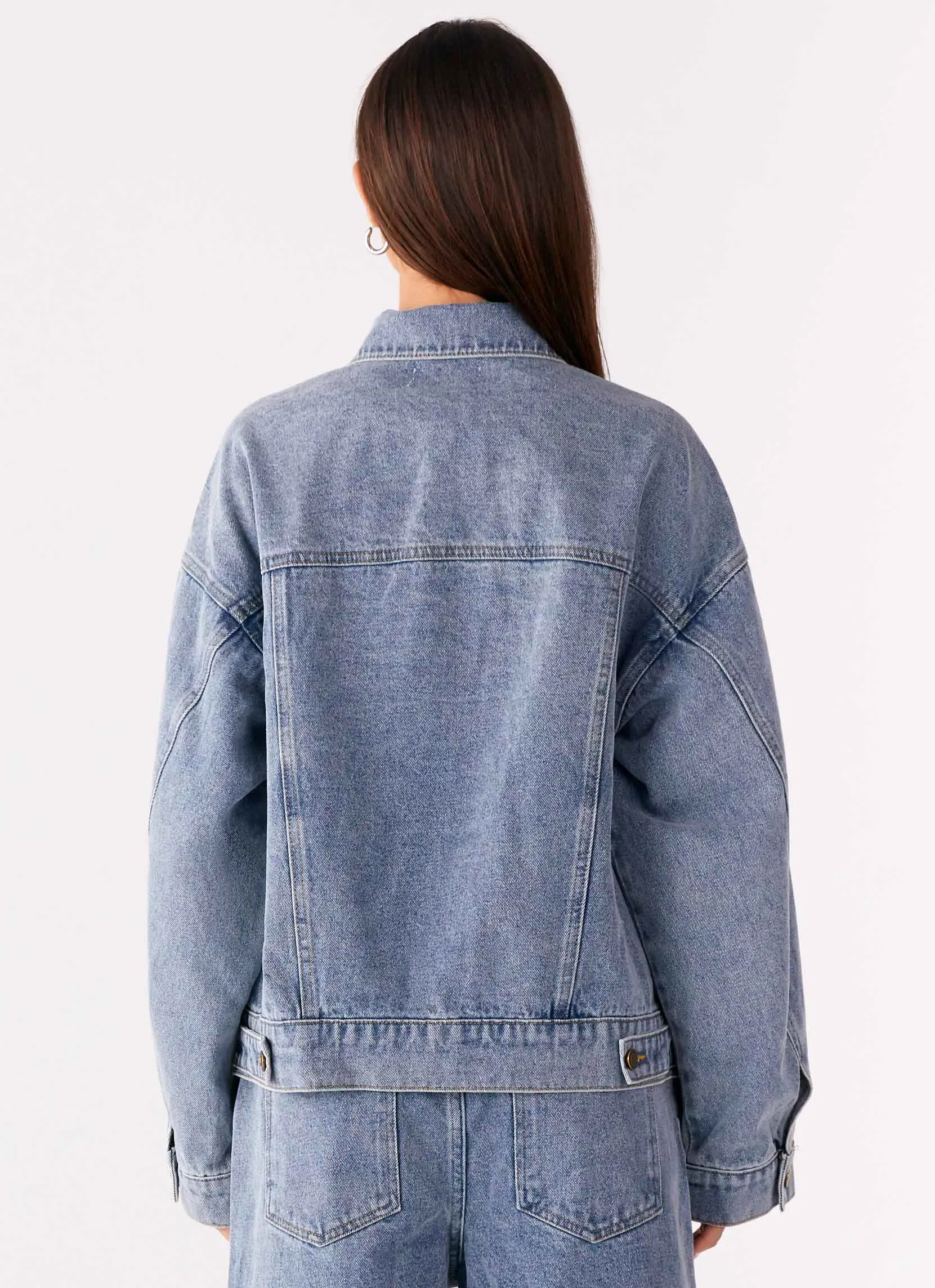 Orleans Oversized Denim Jacket - Blue Double Layered Edges