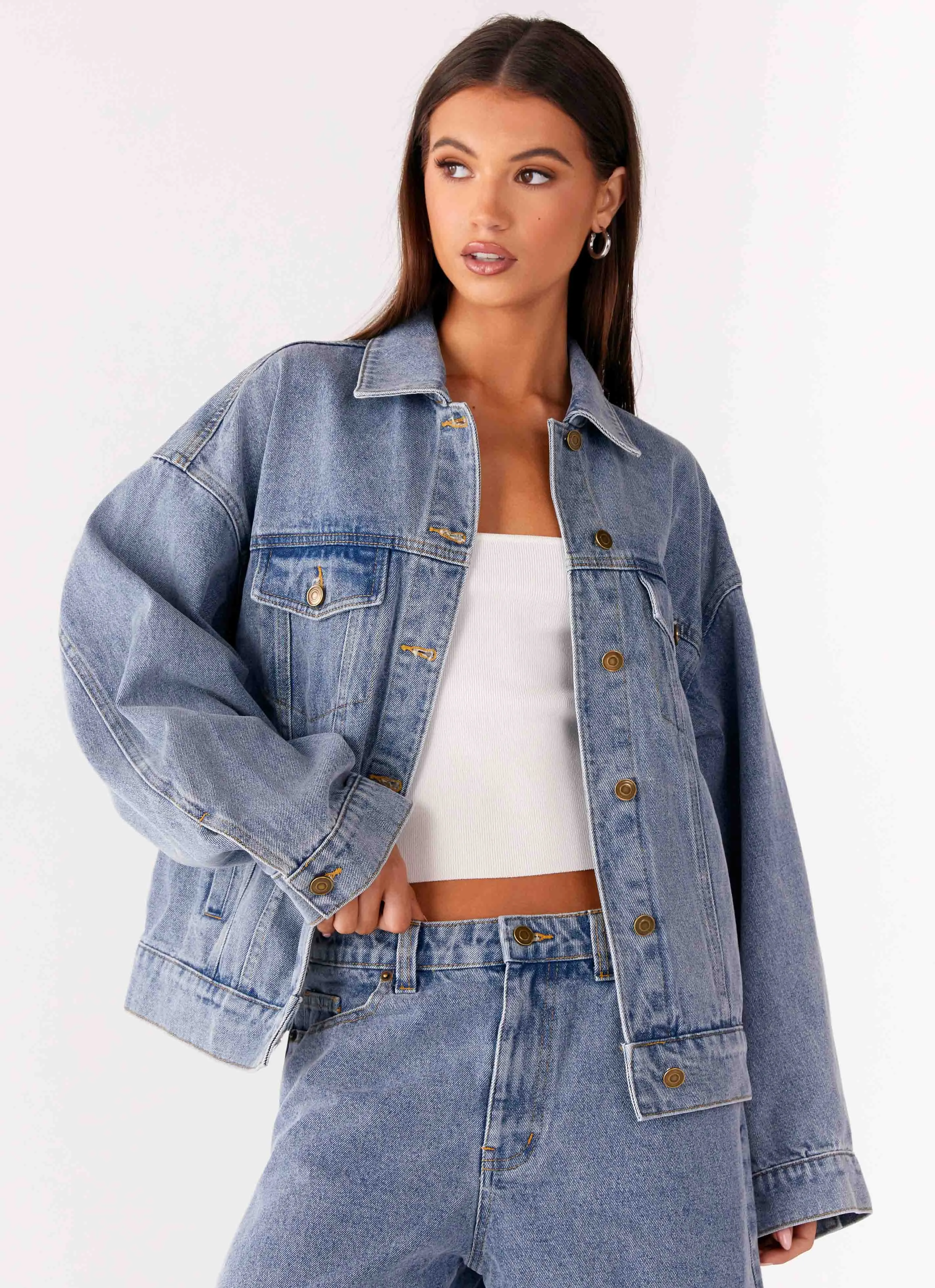 Orleans Oversized Denim Jacket - Blue Everyday Look
