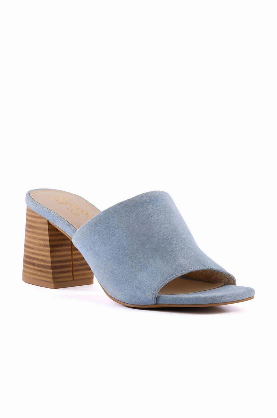 Relaxed Glam Seychelles Adapt Suede Sandals in Light Blue