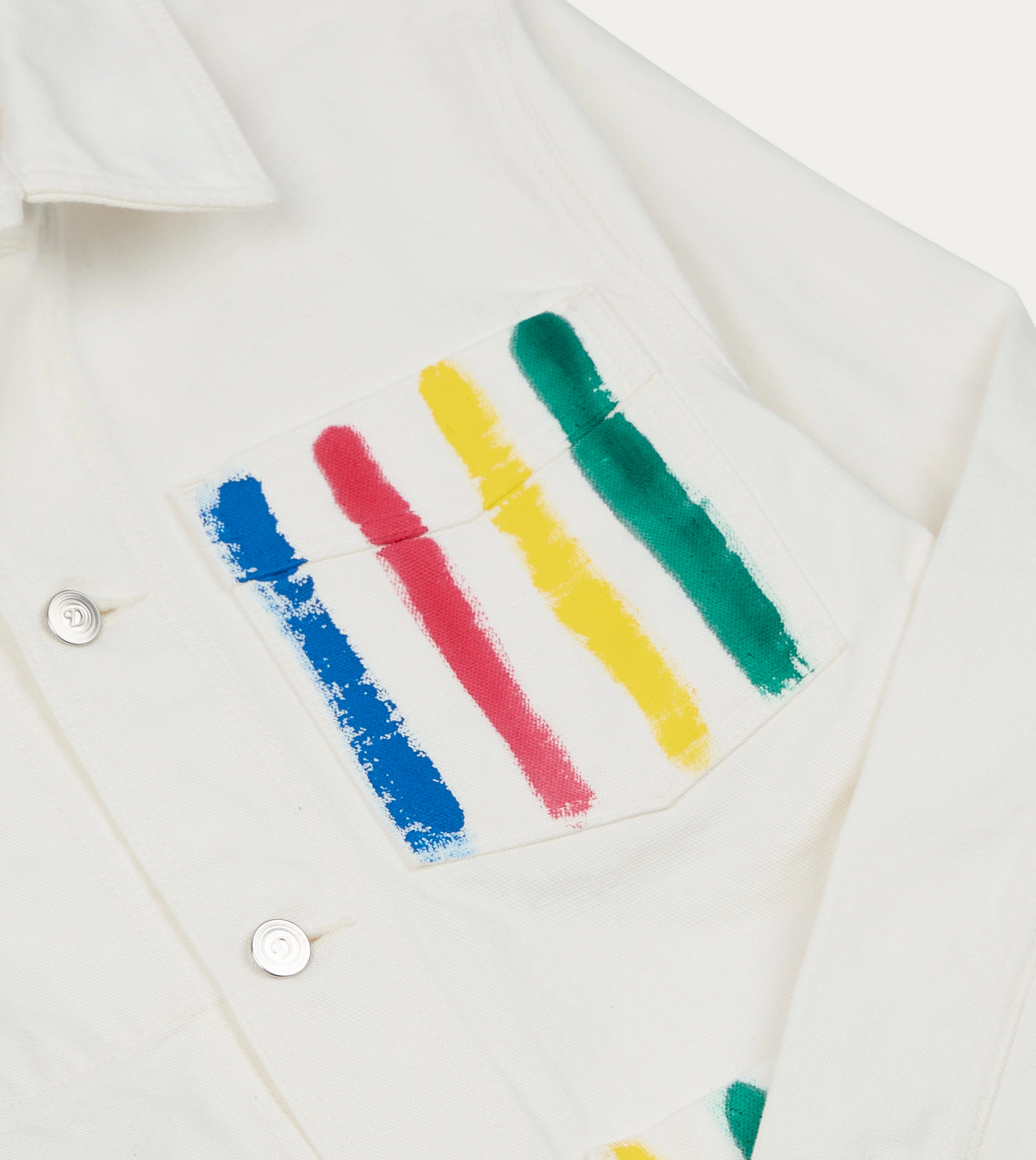 Michael McGregor for Drake??s Hand-Painted Work Jacket DualVentilation Zippers Utility