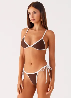 Gina Tie Side Bikini Bottoms - Chocolate Neutral Tones