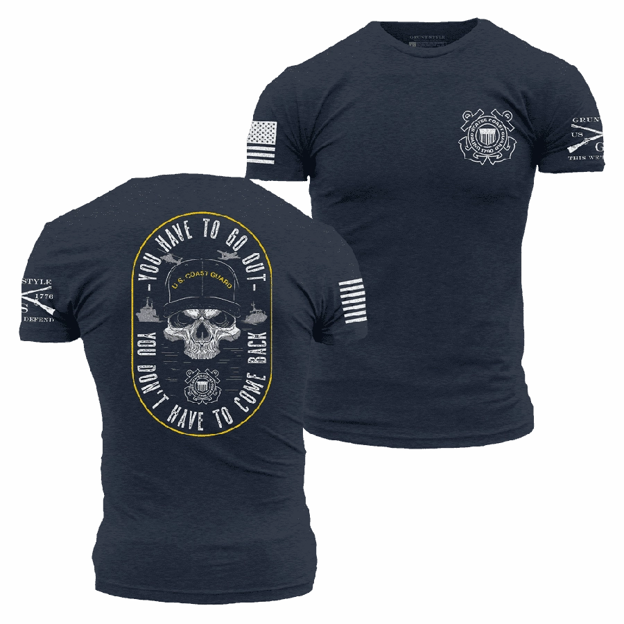 Snag Resistant Surface Cool Design USCG - Guardians Of The Waves T-Shirt - Midnight Navy