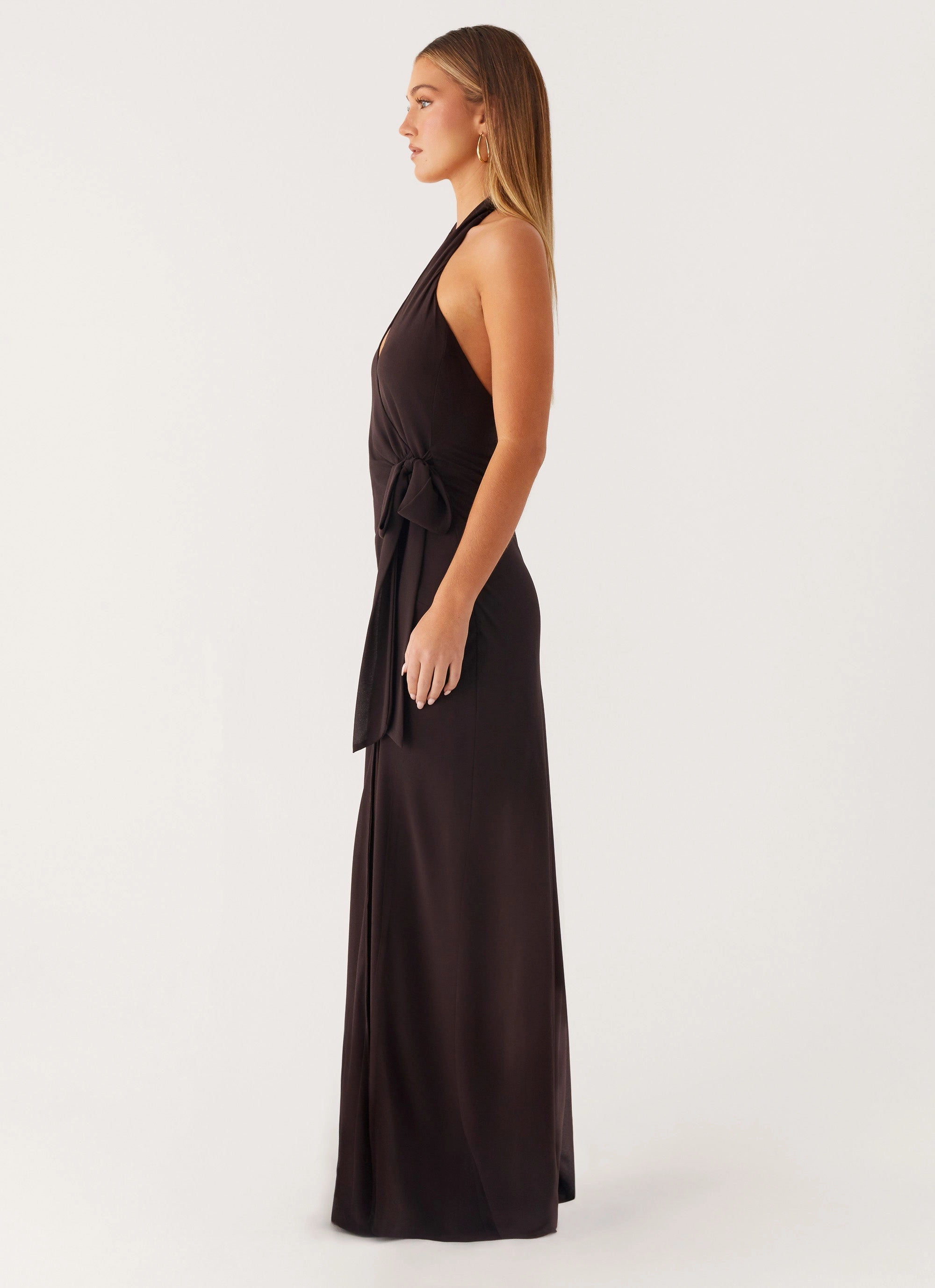 So Chic Maxi Dress - Cool Chocolate Simple Bow