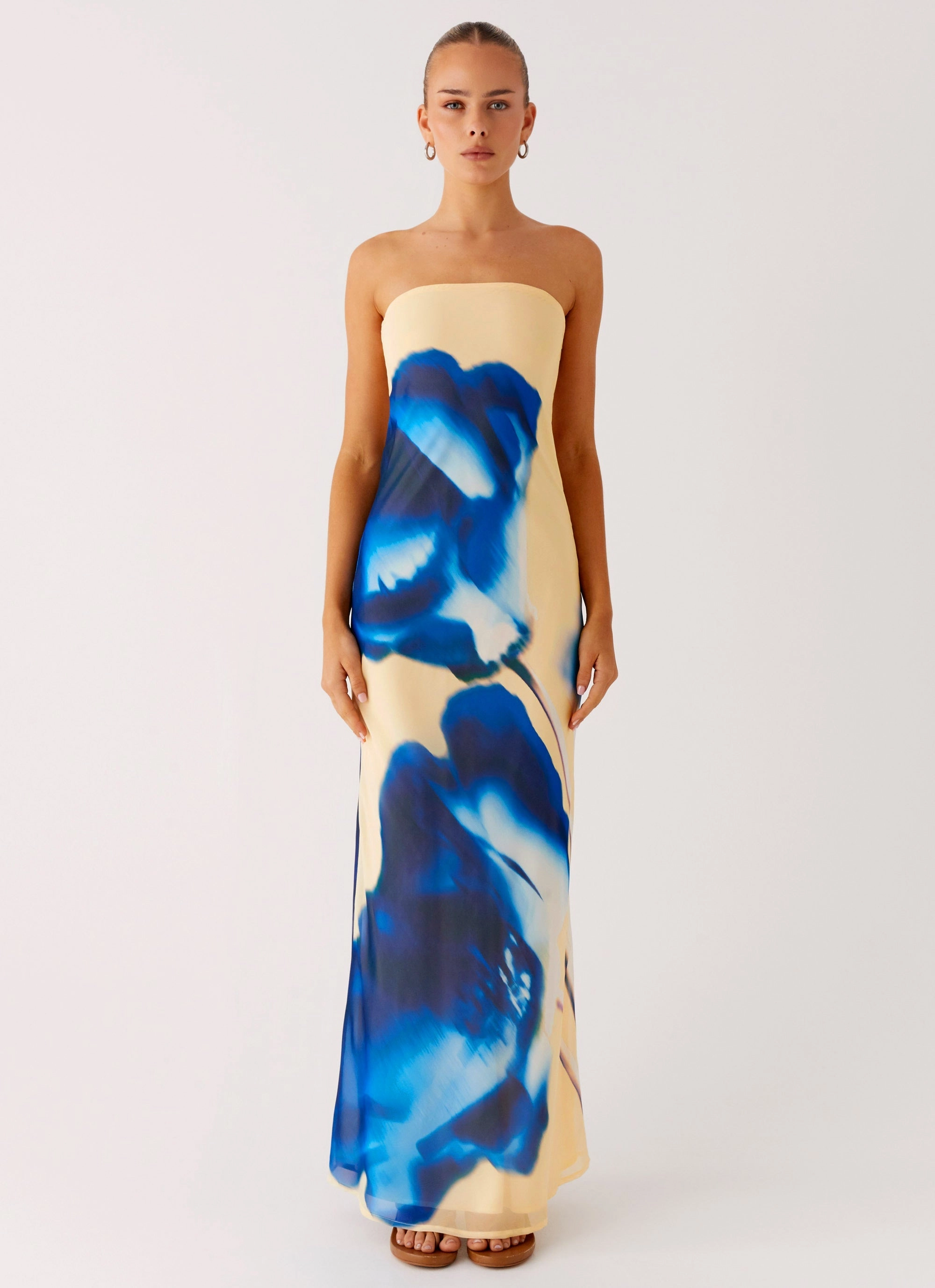 So You Say Strapless Maxi Dress - Heirloom Floral Lounge Mode