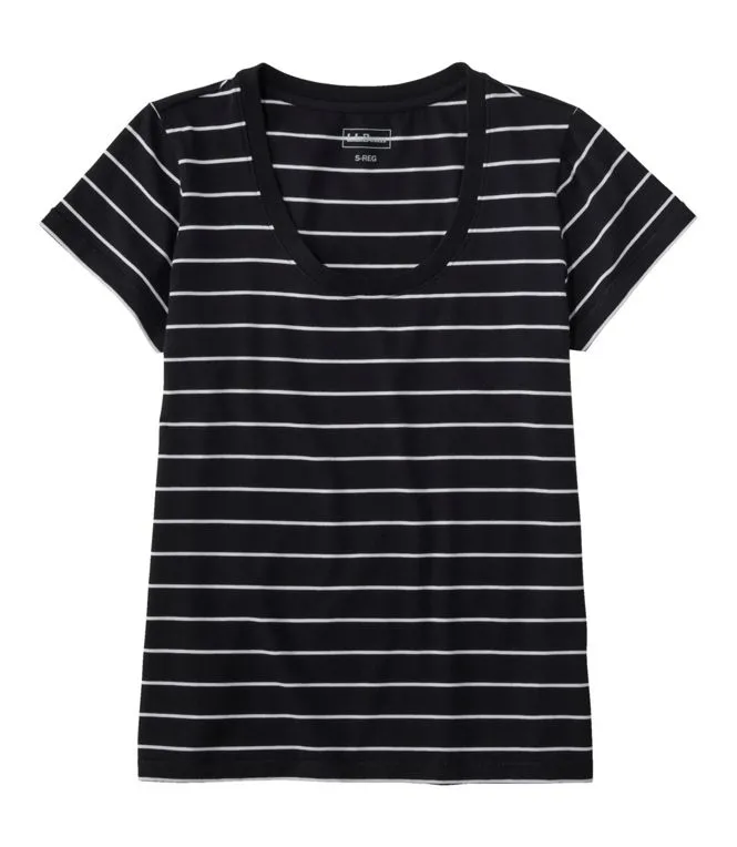 Soft Stretch Supima Tee Scoopneck Short Sleeve Stripe Women's Regular product wedding guest charm