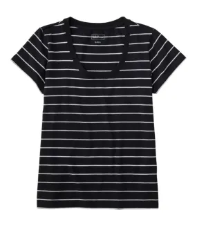 Soft Stretch Supima Tee Scoopneck Short Sleeve Stripe Women's Regular product wedding guest charm