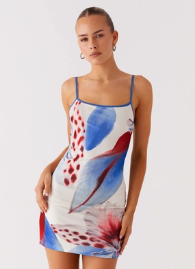 Smart Layering Sophisticated Cut Everett Mini Dress - Deep Sea Bloom