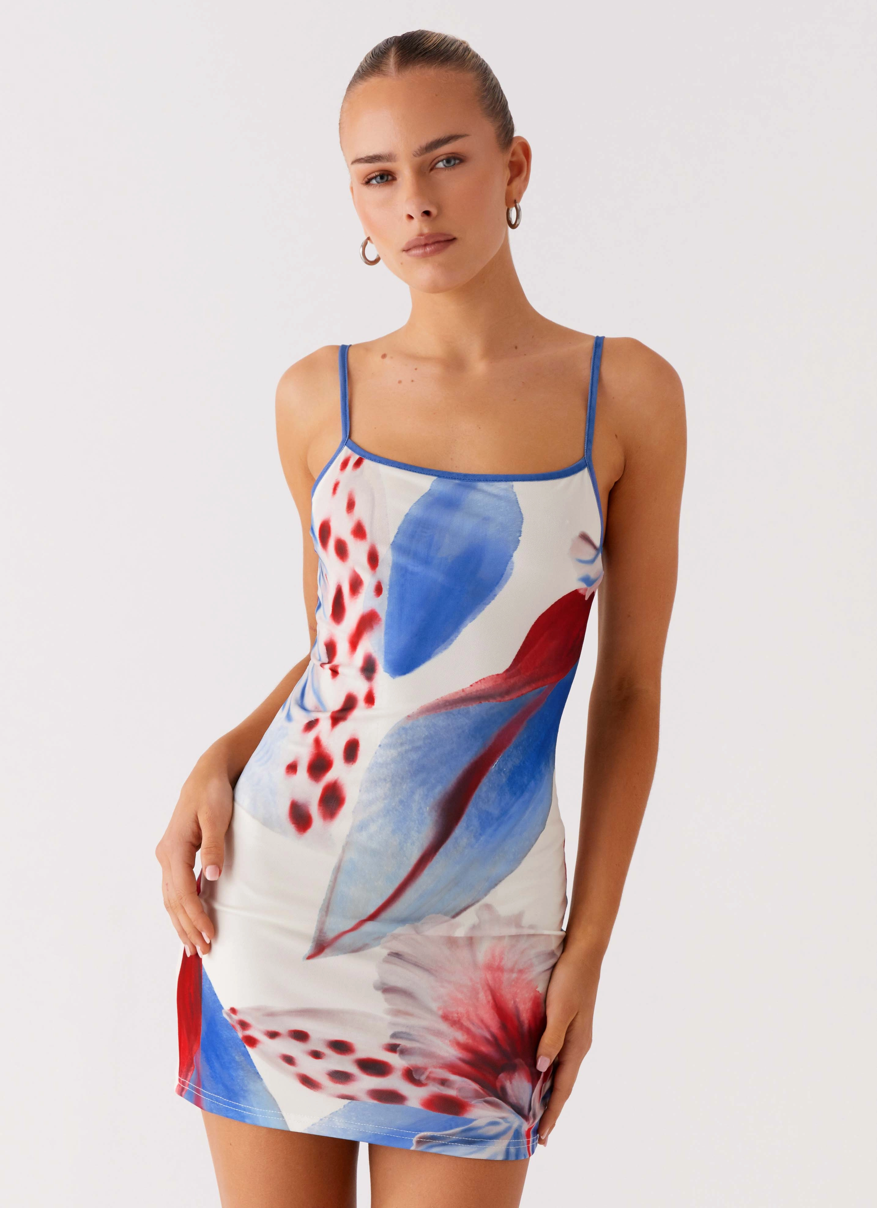 Smart Layering Sophisticated Cut Everett Mini Dress - Deep Sea Bloom