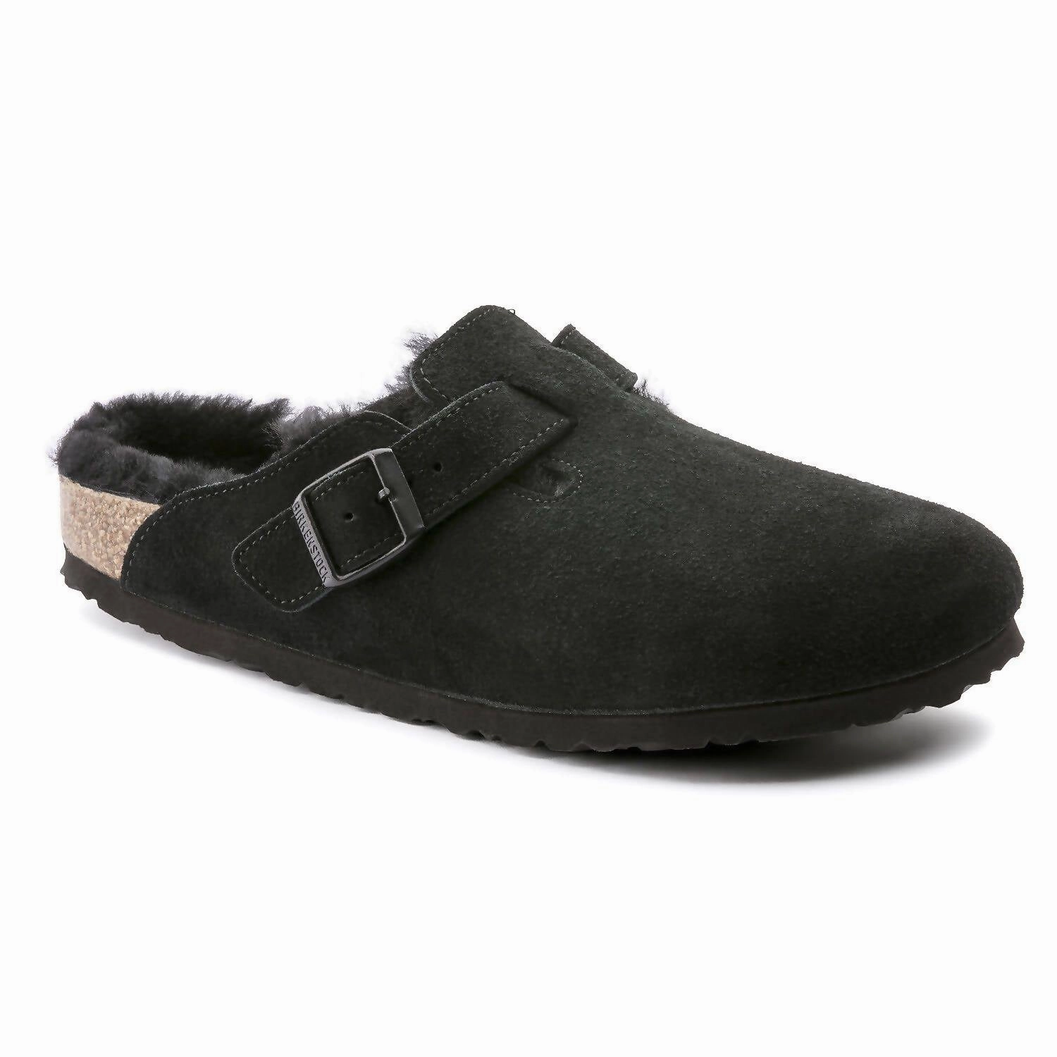 Unisex Boston Fur Shearling Clog In Black Training Ready