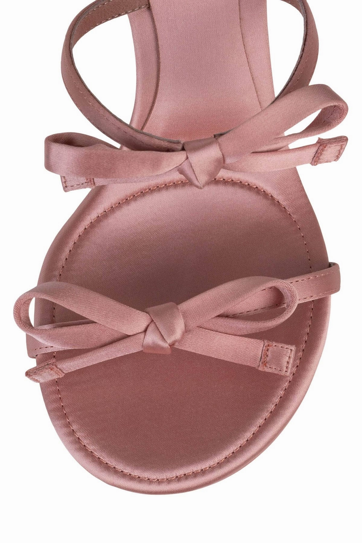 Beach Slip Recyclable Jeffrey Campbell Bow-Bow Heeled Sandals in Blush Satin Gold