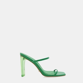 Yasara Block Heeled Mule In Green Easygoing Shoes Stay Relaxed