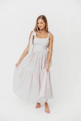Garcelle Floral Tiered Midi Dress in Pink *Final-Sale* Work Appropriate
