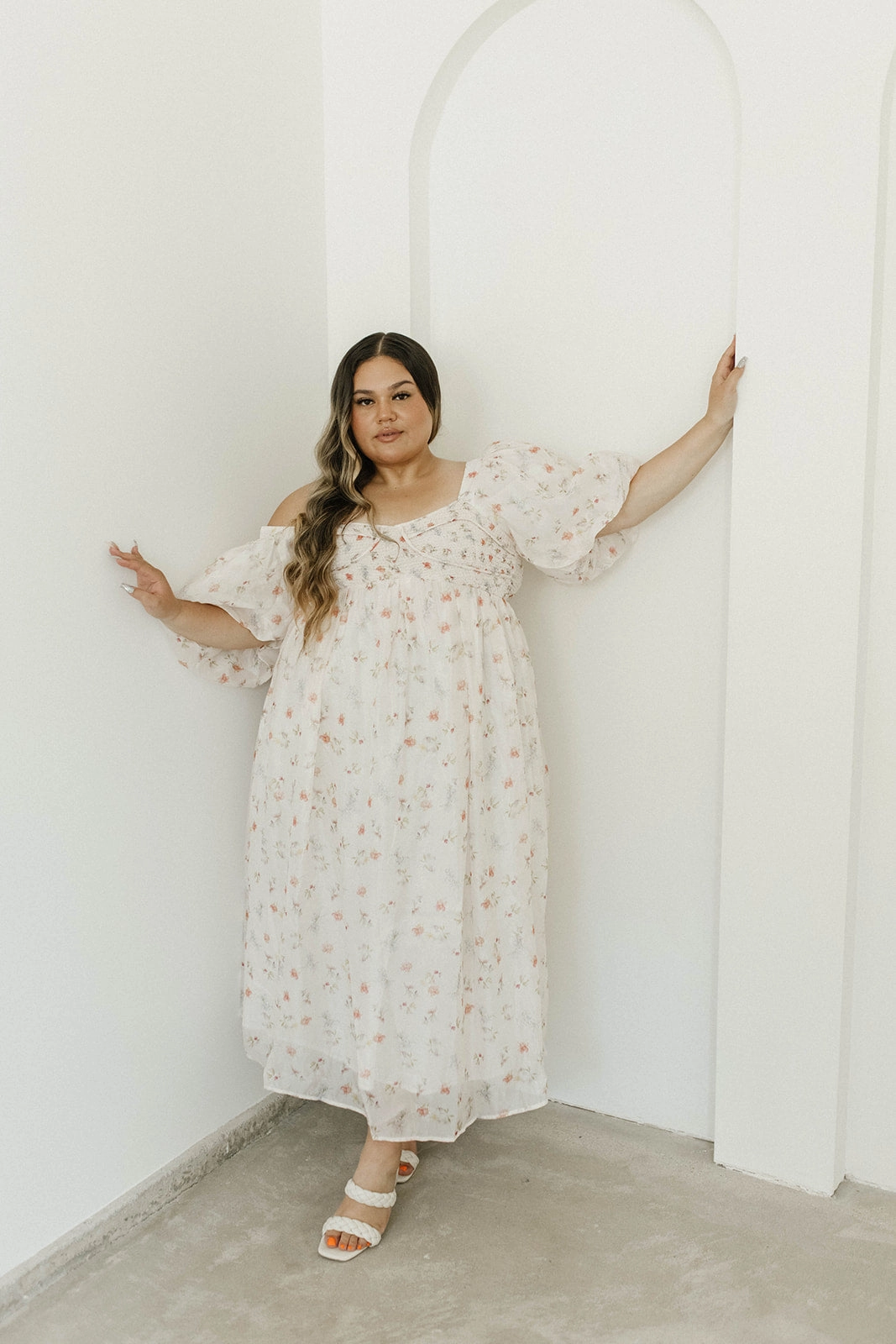 Casual Silhouette Harlow Maxi Dress in Tiny Pink Floral - Bump Friendly & Inclusive Sizing (S-3XL) *Final-Sale*