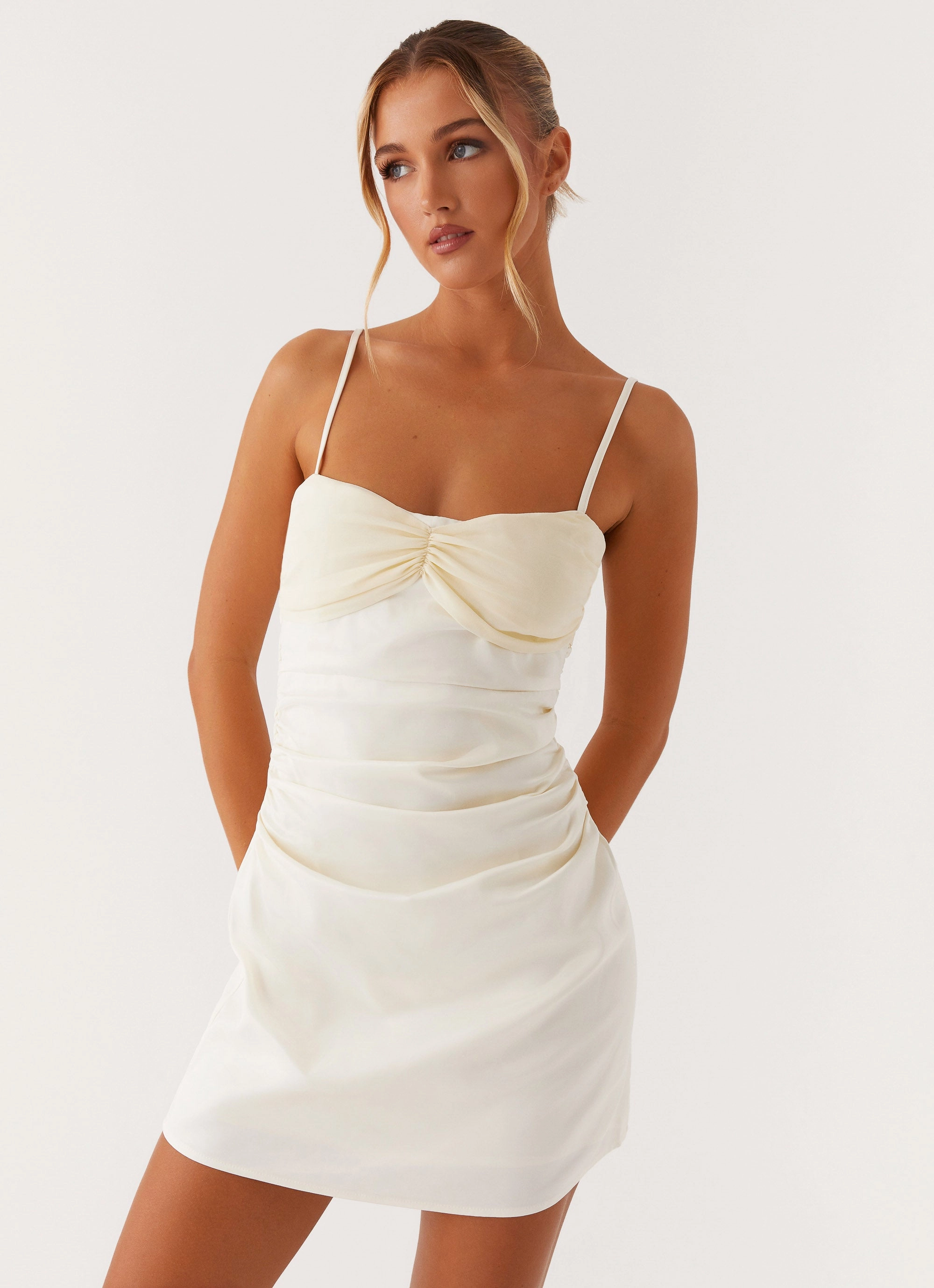 Walk Grace Understated Glam Last Summer Mini Dress - Ivory