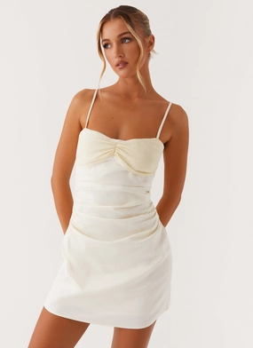 Walk Grace Understated Glam Last Summer Mini Dress - Ivory
