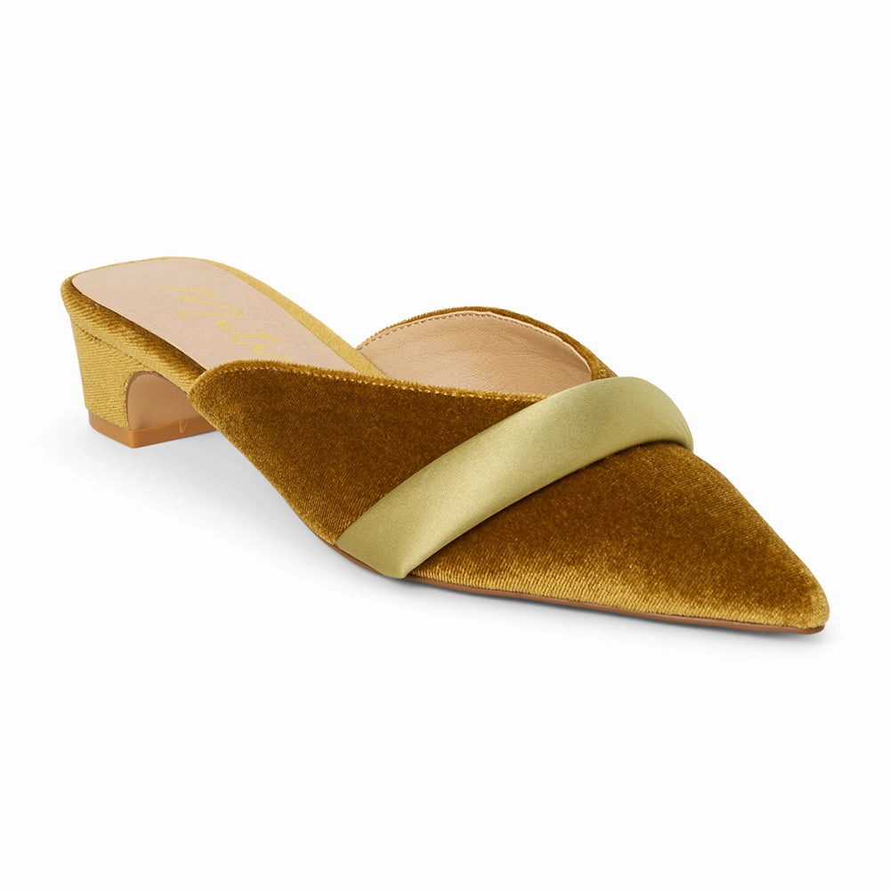 Matisse Kellan Kitten Heeled Mule in Chartreuse Fall Fashion Pumps