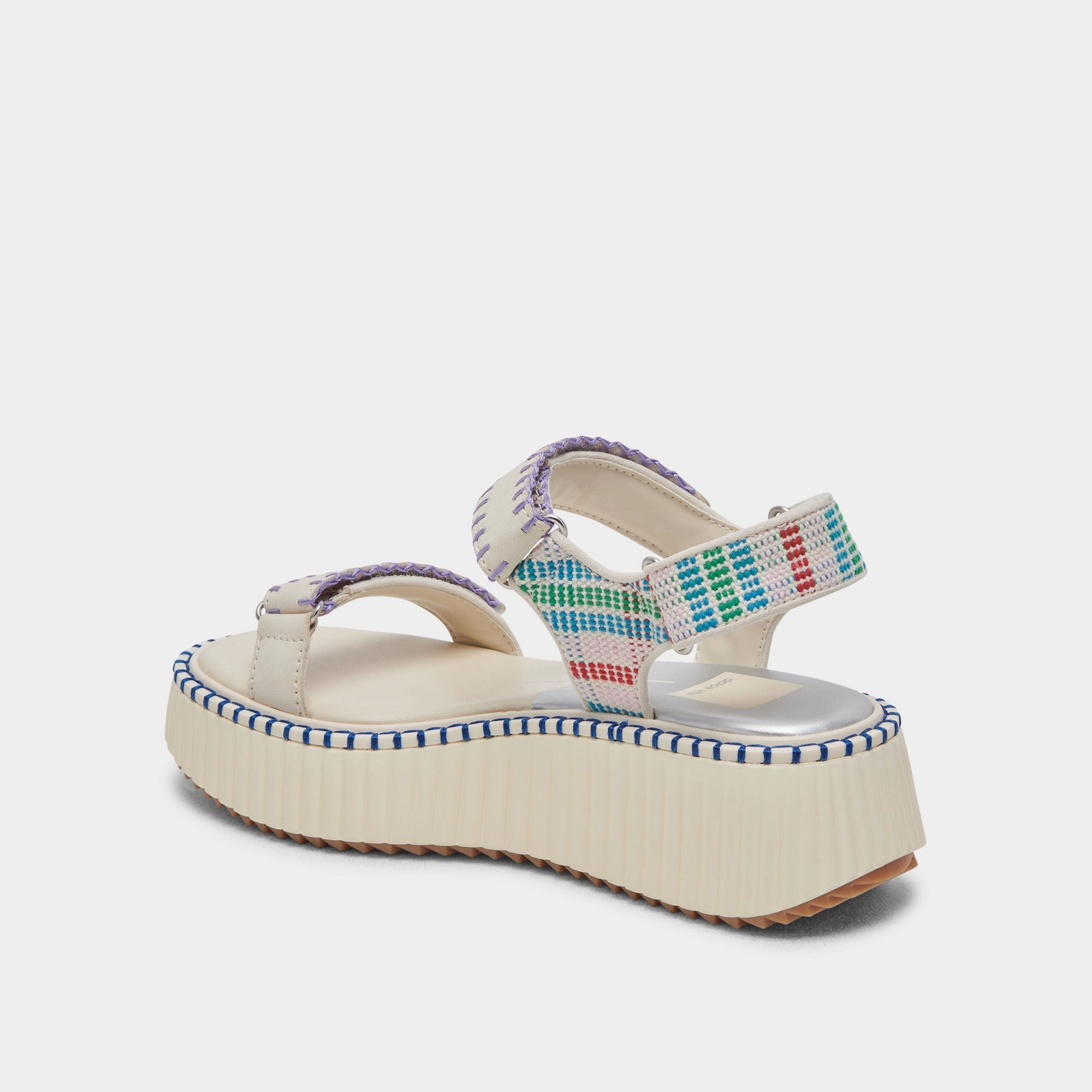 Dolce Vita Debra Sandals in Ivory Multi Nubuck Everyday Comfort Effortless Slip Fit