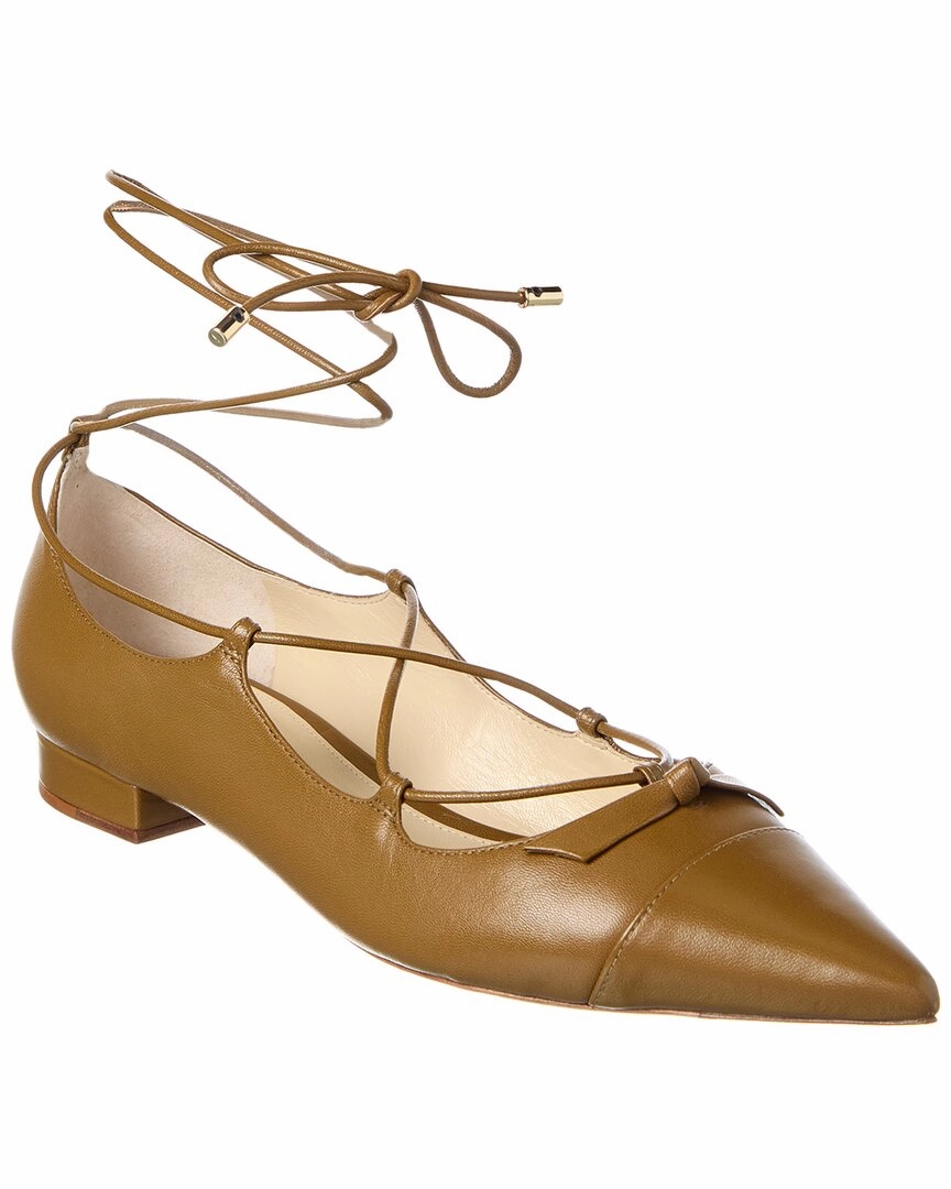 Alexandre Birman Slim Clarita Lace-Up Leather Flat Streamlined Shape Reinforced Edges