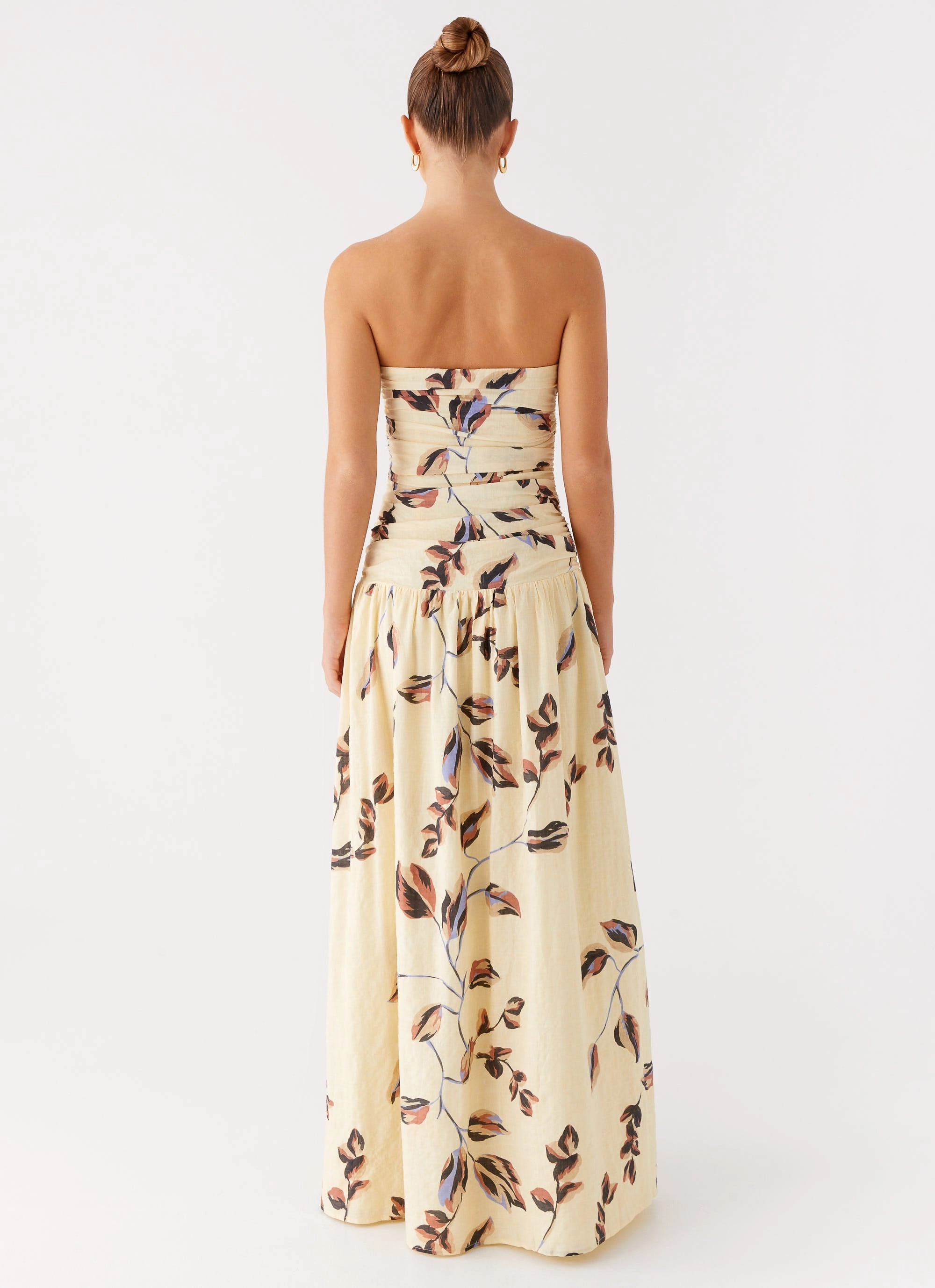 Subtle Glam Fluid movement Rhea Ruched Maxi Dress - Buttercream Bliss
