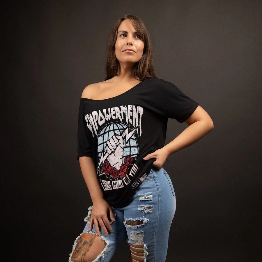 Women's Empowerment Slouchy T-Shirt - Black Bold Design Effortless Wear Fit