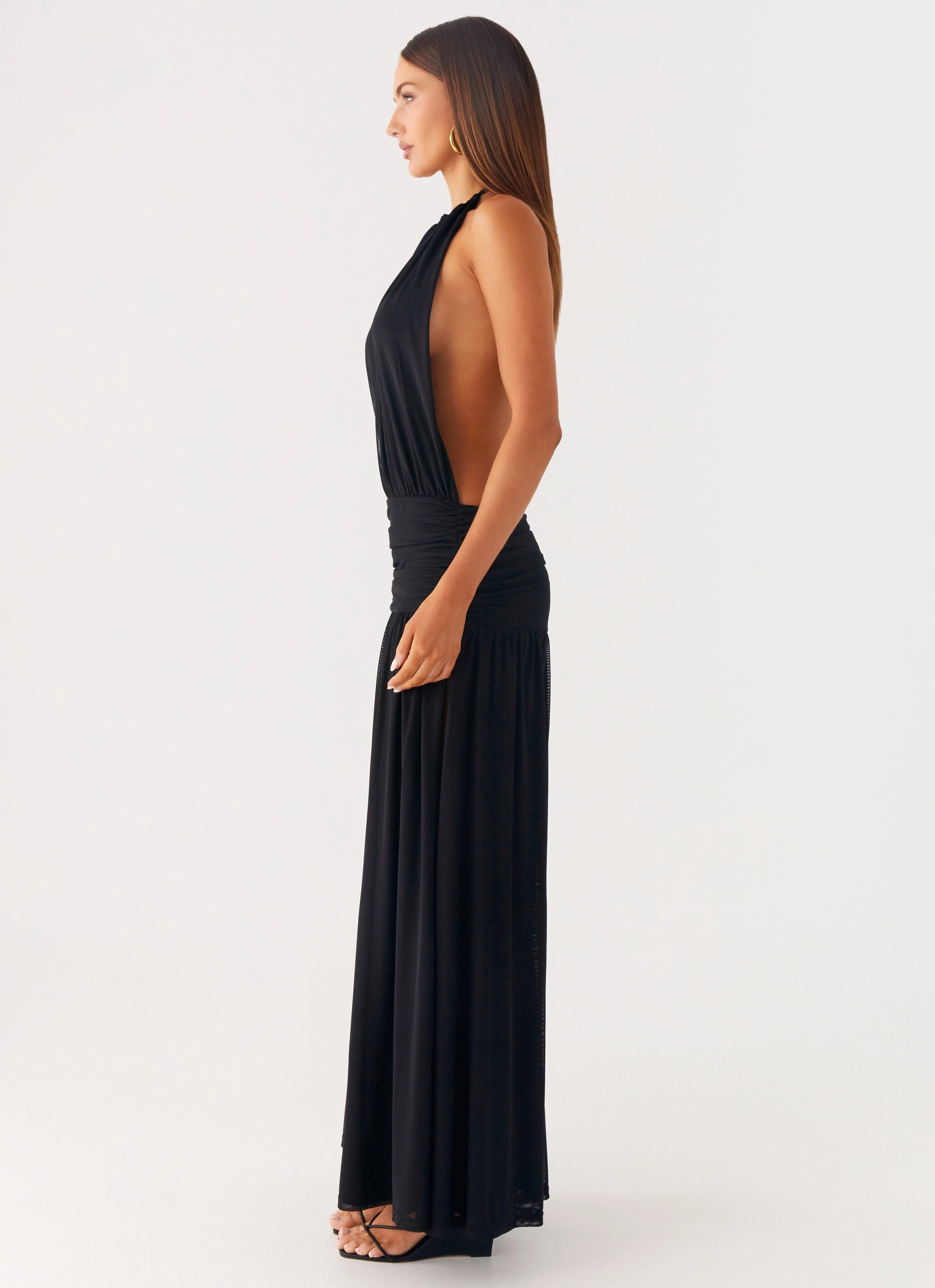 Editor??s-Pick All Time Fit Solena Halter Neck Maxi Dress - Black